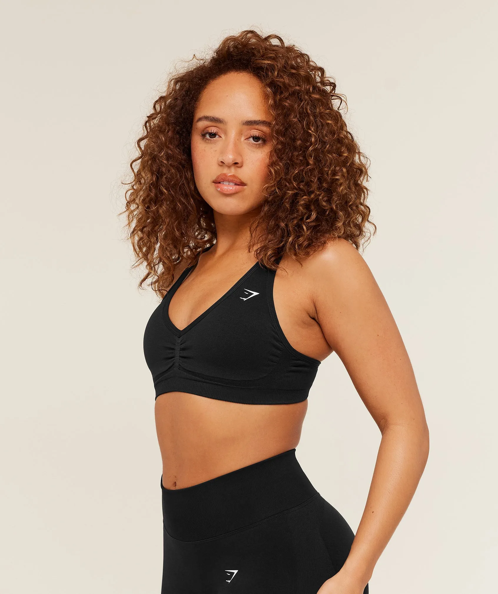 Gymshark Lift Seamless Sports Bra - Black/Black Marl sold by Gymshark product image thumbnail 4