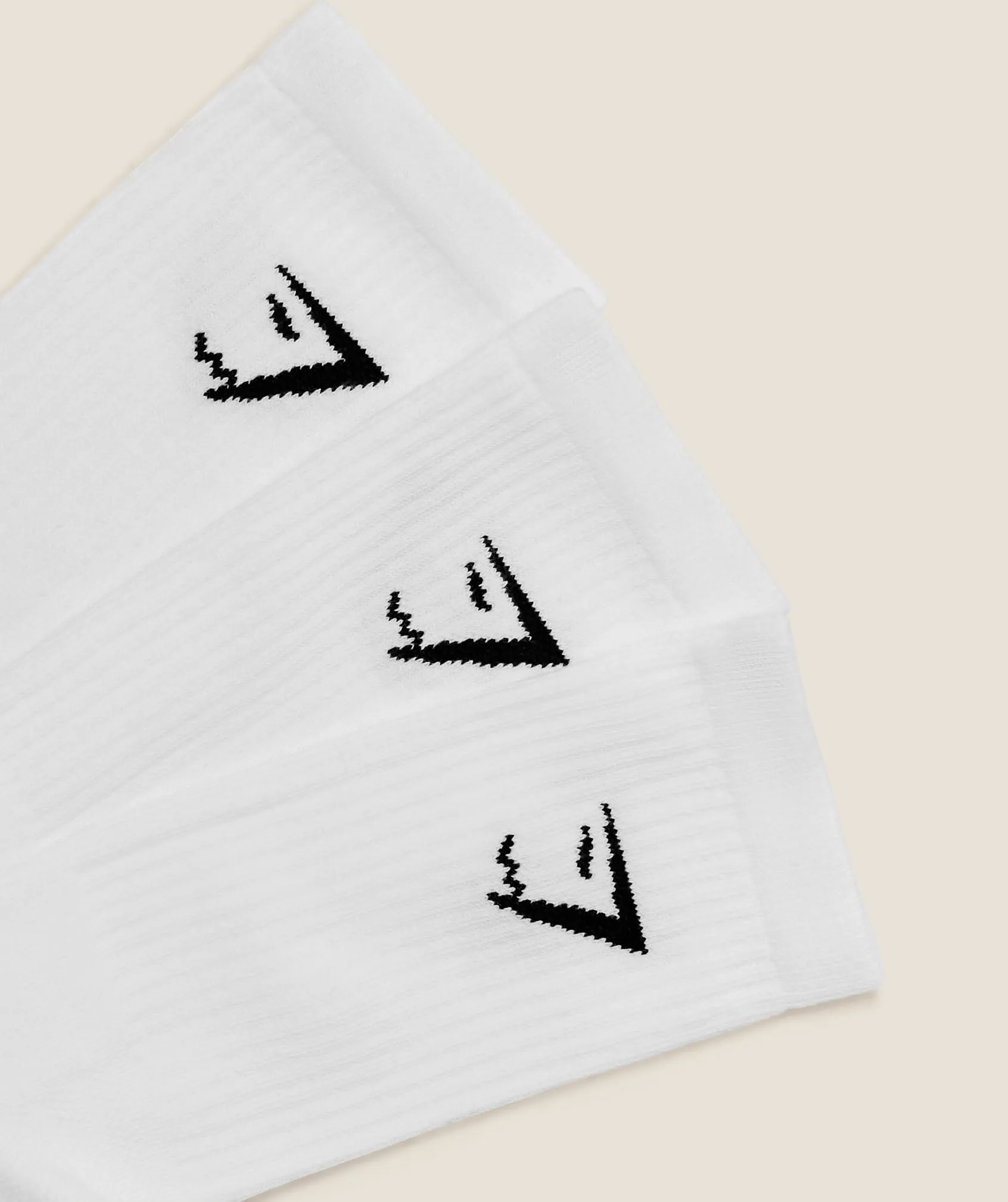 Gymshark Crew Socks 3pk - GS White sold by Gymshark product image thumbnail 2