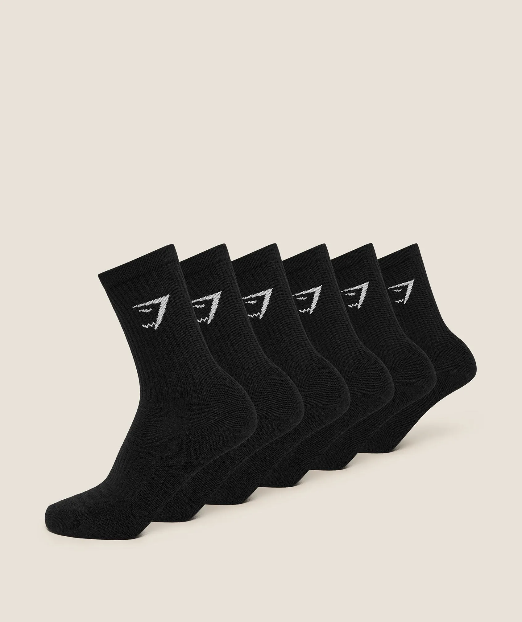Gymshark Crew Socks 6pk - GS Black sold by Gymshark