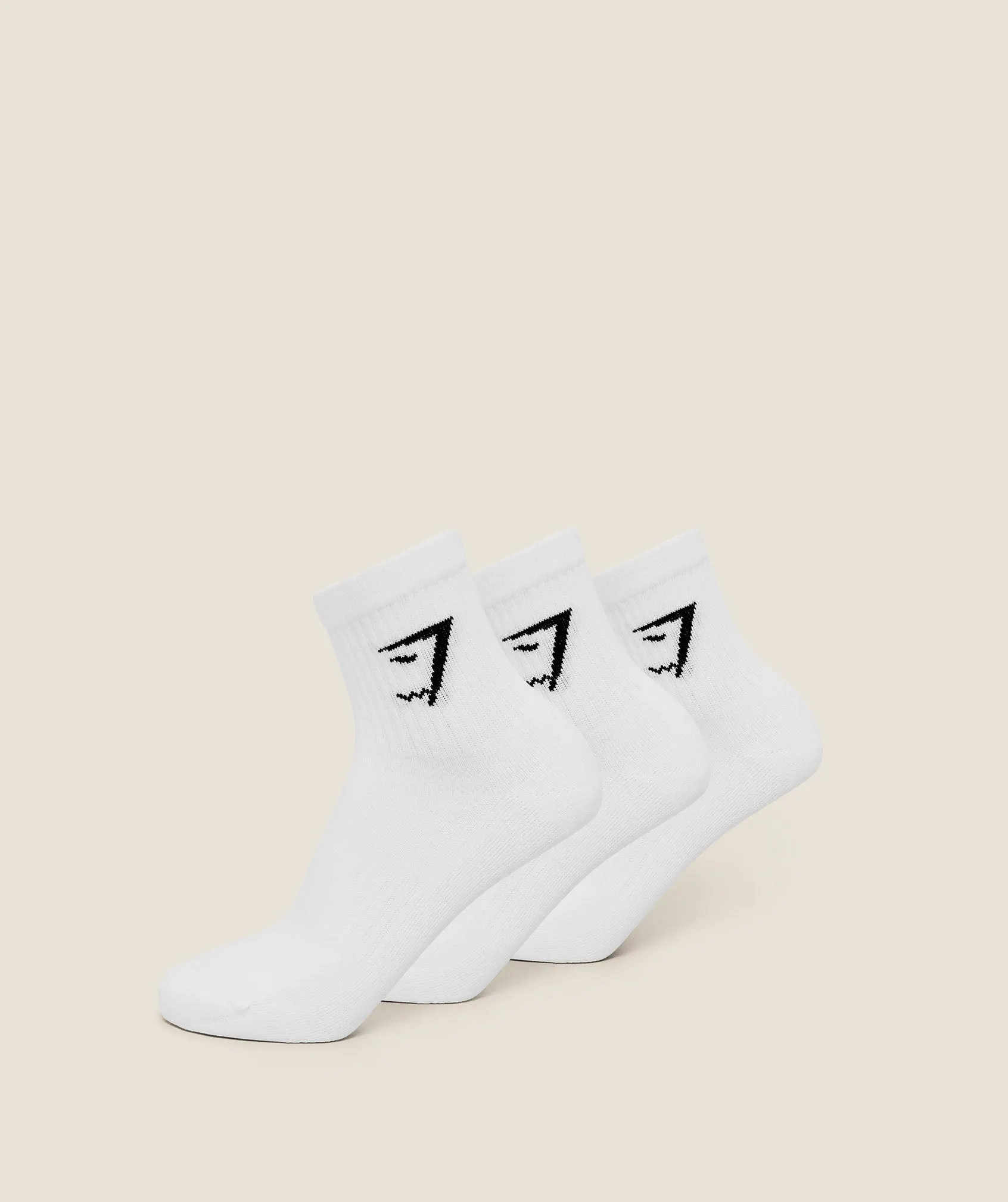 Gymshark Midi Socks 3pk - GS White sold by Gymshark
