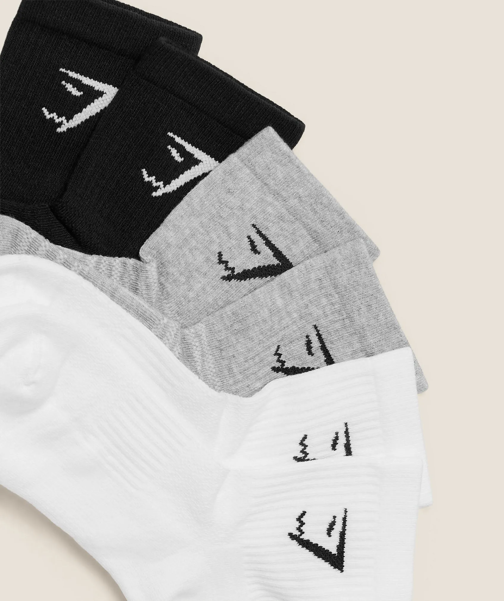 Gymshark Midi Socks 6pk - White/Light Grey Core Marl/Black sold by Gymshark product image thumbnail 2