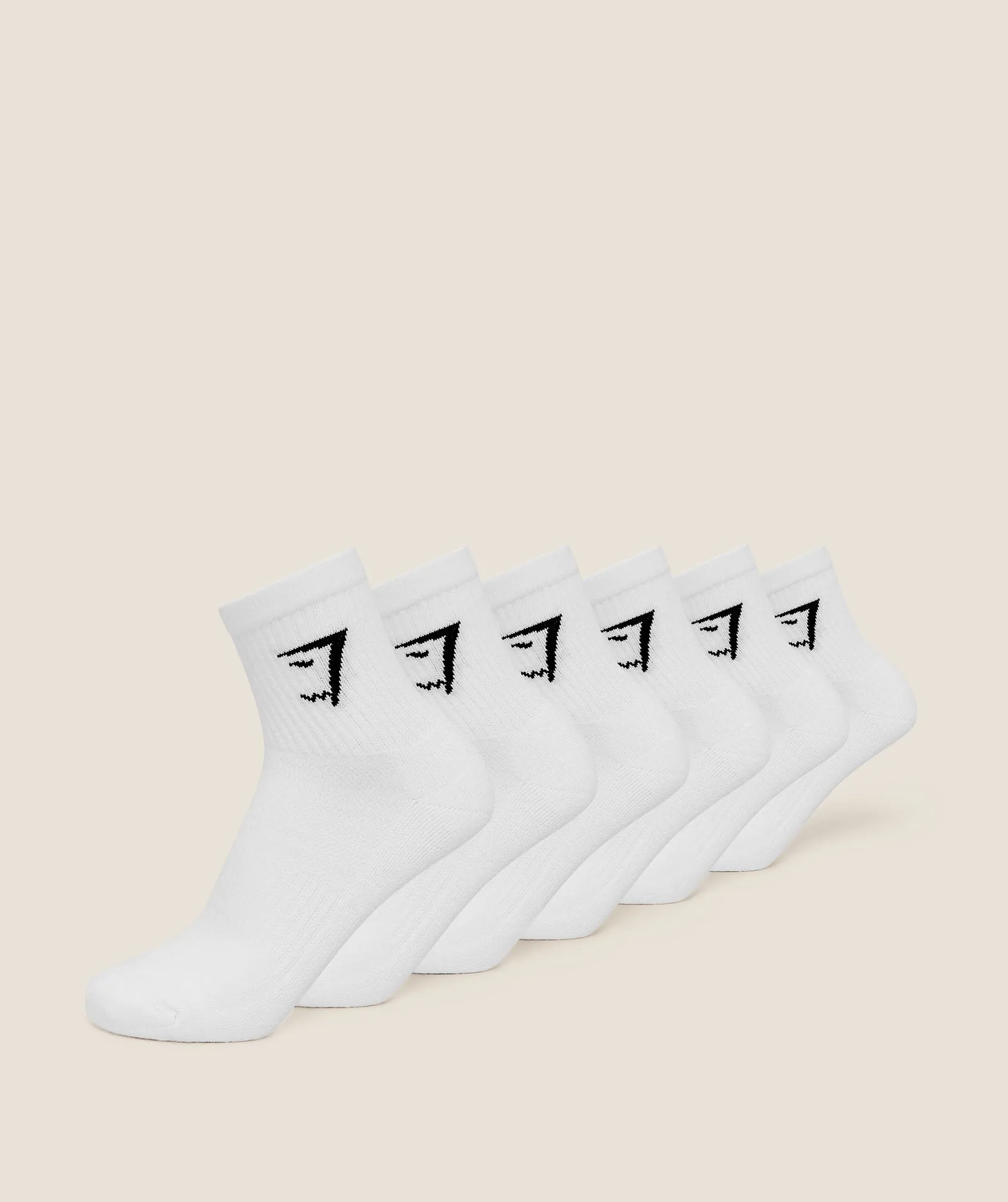 Gymshark Midi Socks 6pk - GS White sold by Gymshark