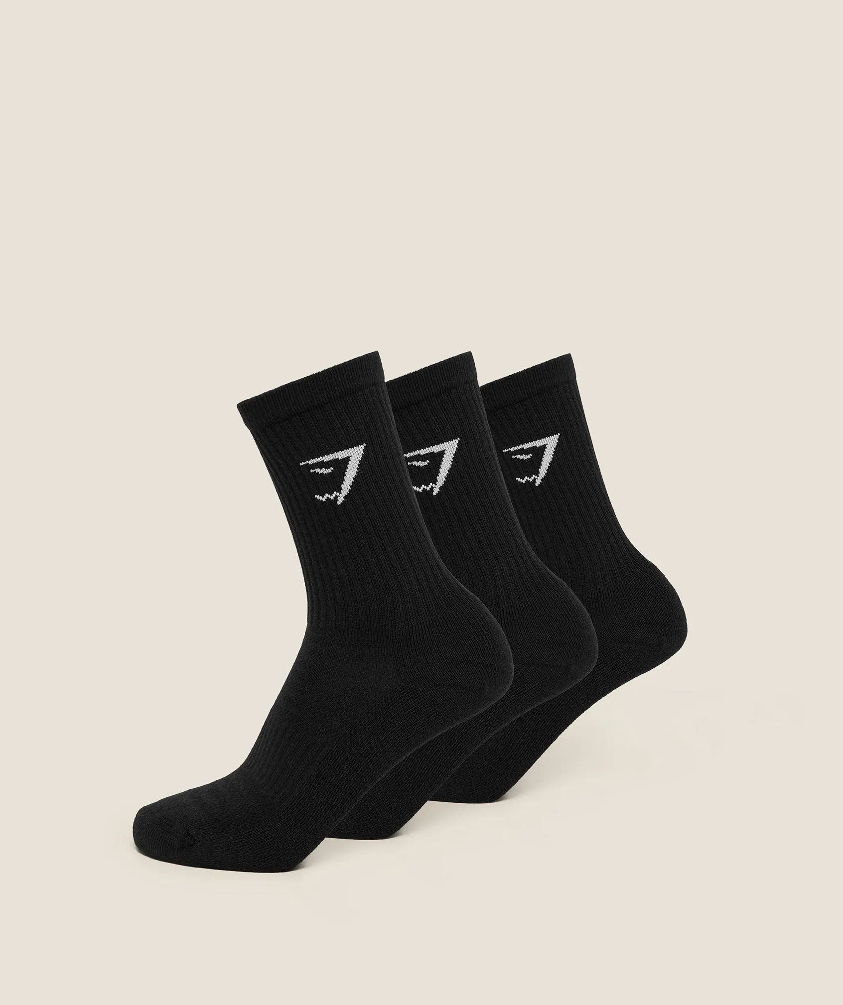 Gymshark Crew Socks 3pk - GS Black sold by Gymshark
