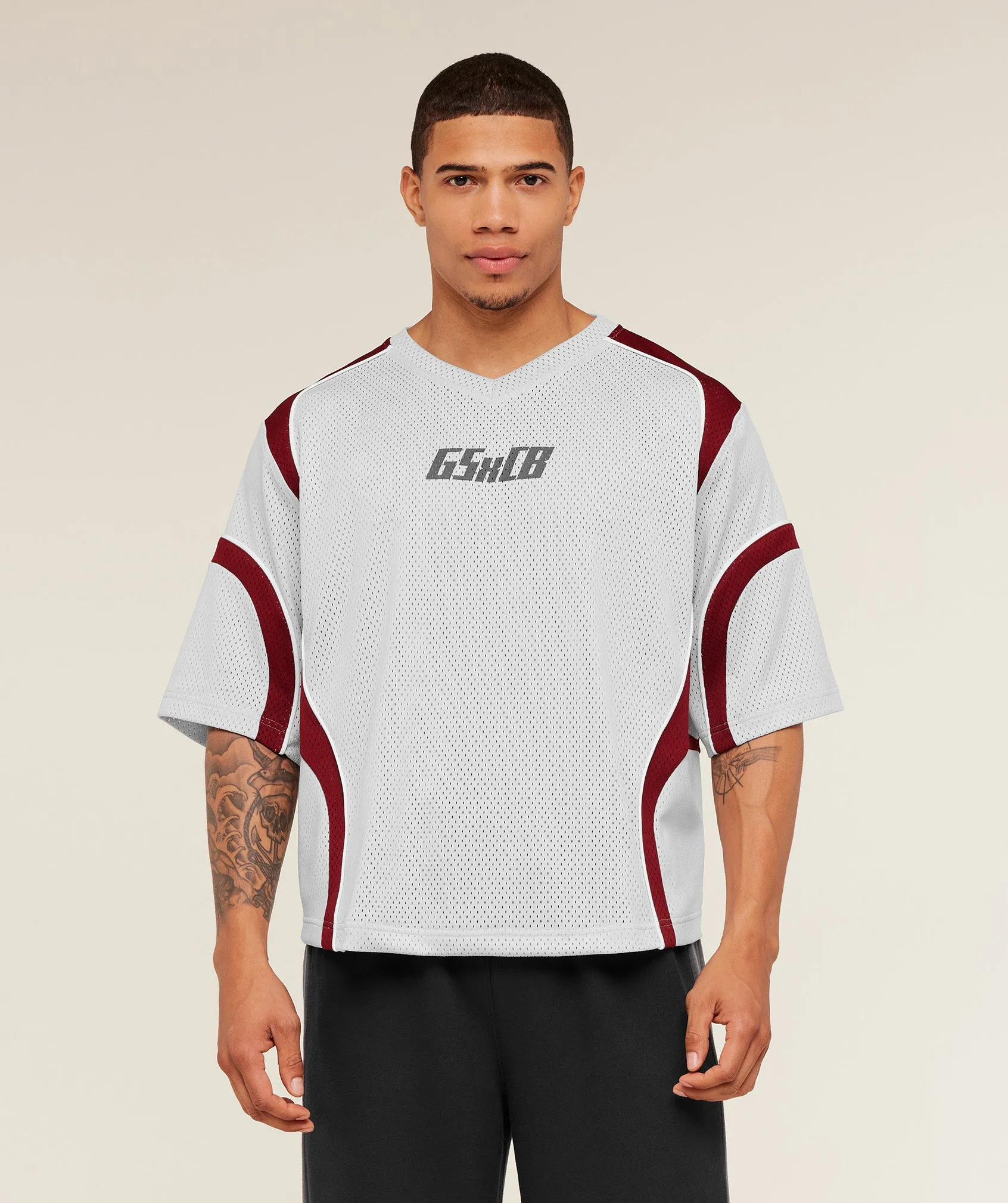 Gymshark x Carlos Belcast Mesh Jersey - Light Grey sold by Gymshark product image thumbnail 2