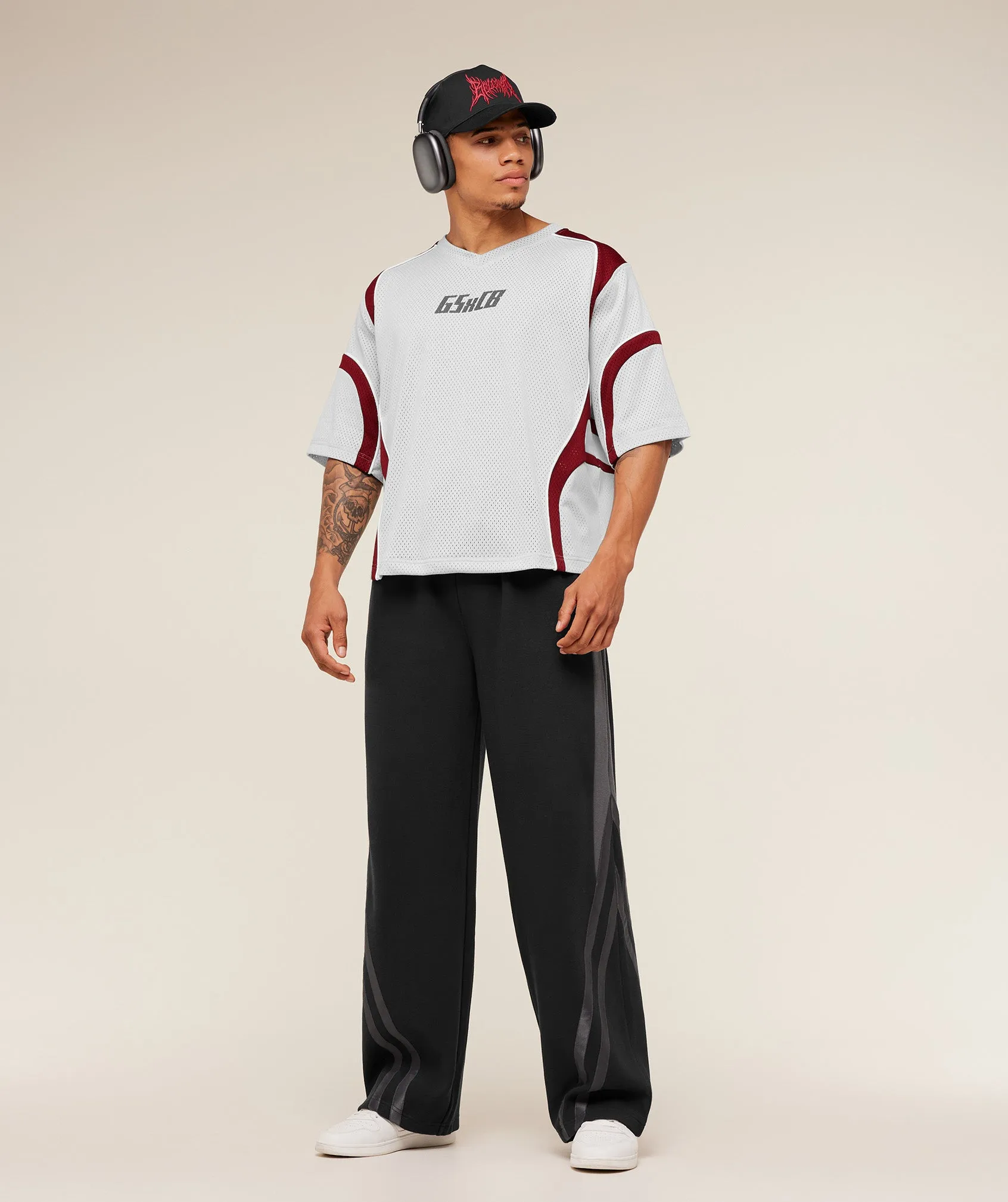 Gymshark x Carlos Belcast Mesh Jersey - Light Grey sold by Gymshark product image thumbnail 4
