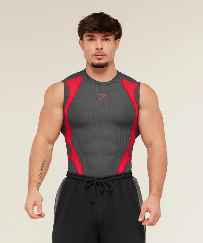 Gymshark x Carlos Belcast Tank Baselayer -  Onyx Grey sold by Gymshark