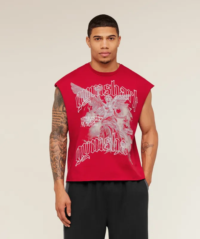 Gymshark x Carlos Belcast Cut off Tee - Carmine Red sold by Gymshark
