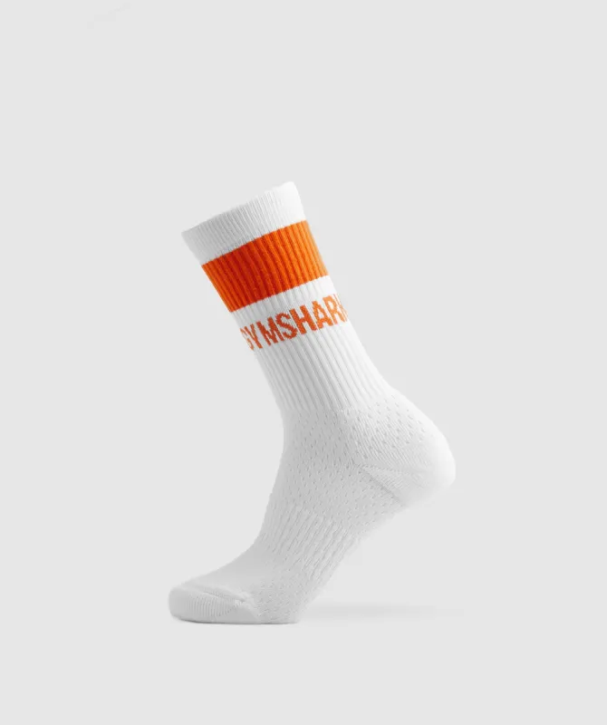 Gymshark Premium Logo Crew Socks - Sports Orange sold by Gymshark