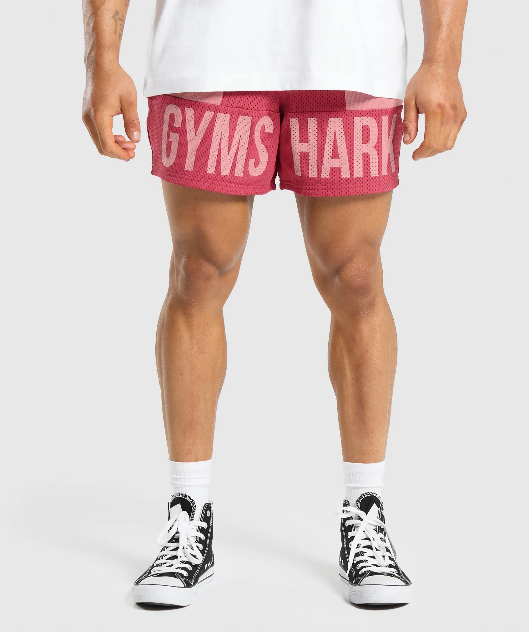 Gymshark Brandmark Mesh 5" Shorts - Vintage Pink/Classic Pink sold by Gymshark