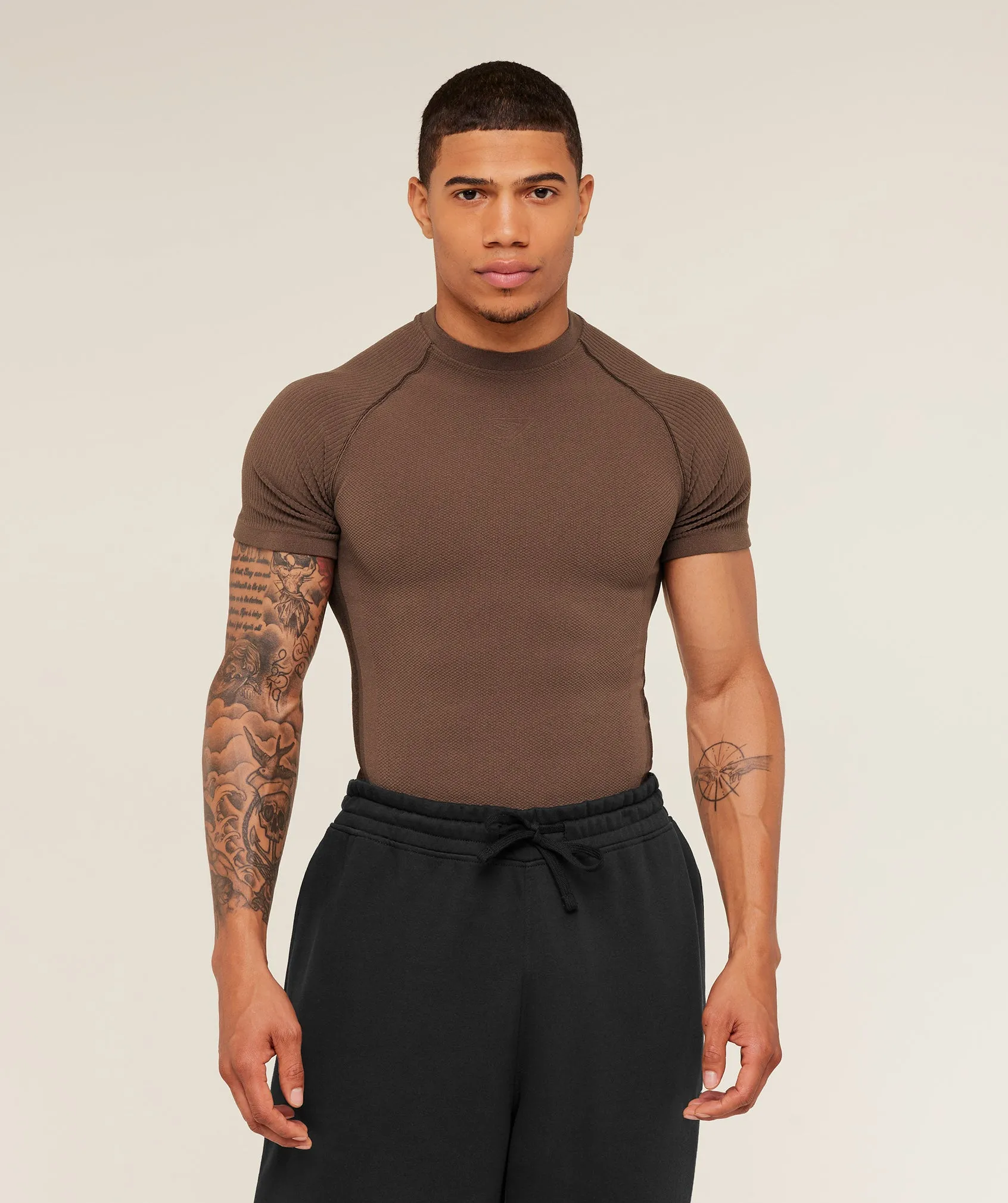 Gymshark Physique T-Shirt - Soft Brown/Archive Brown sold by Gymshark