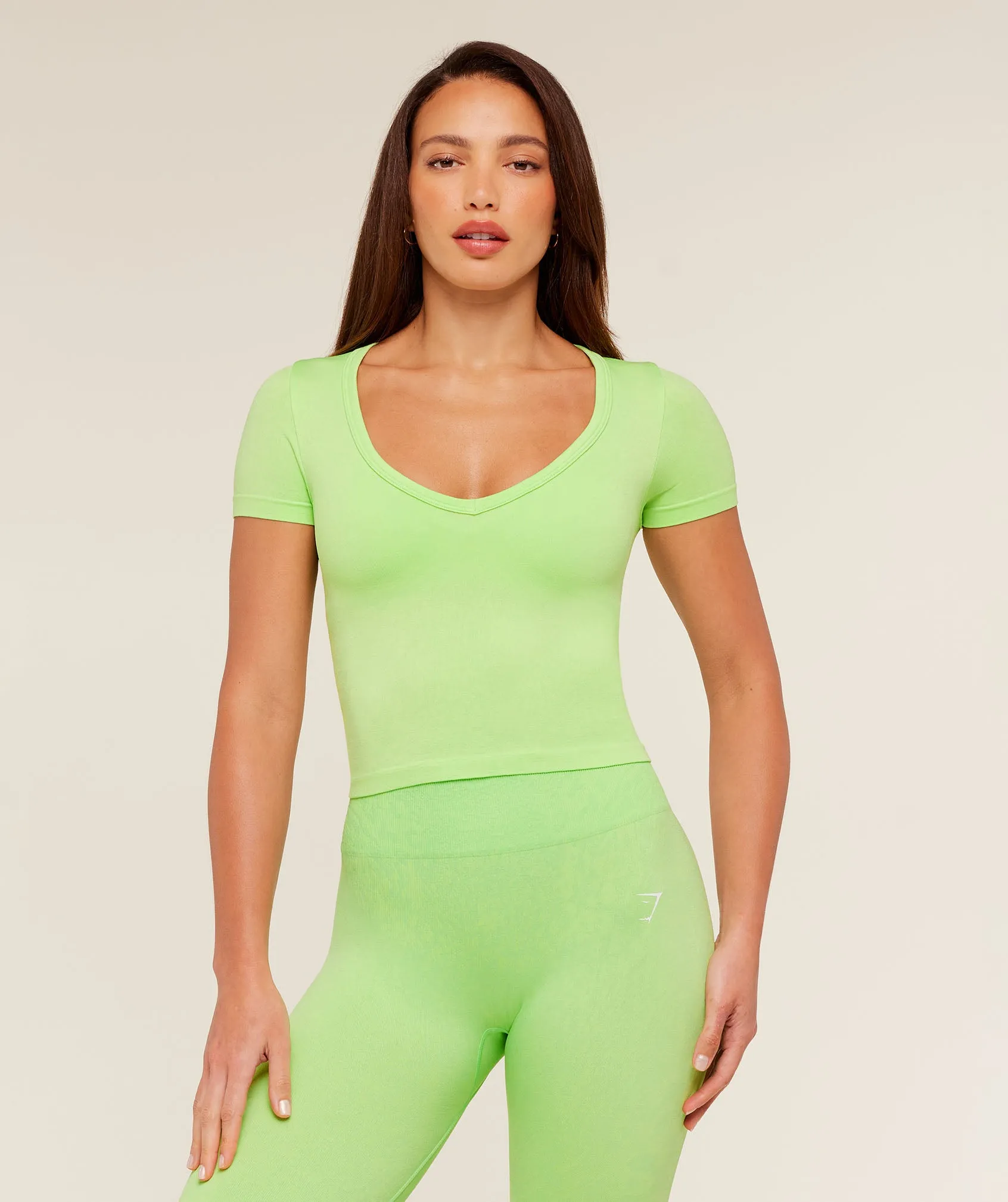 Gymshark Adapt Animal X Whitney Short Sleeve Top - Energy Gelato Green / Sorbet Yellow sold by Gymshark