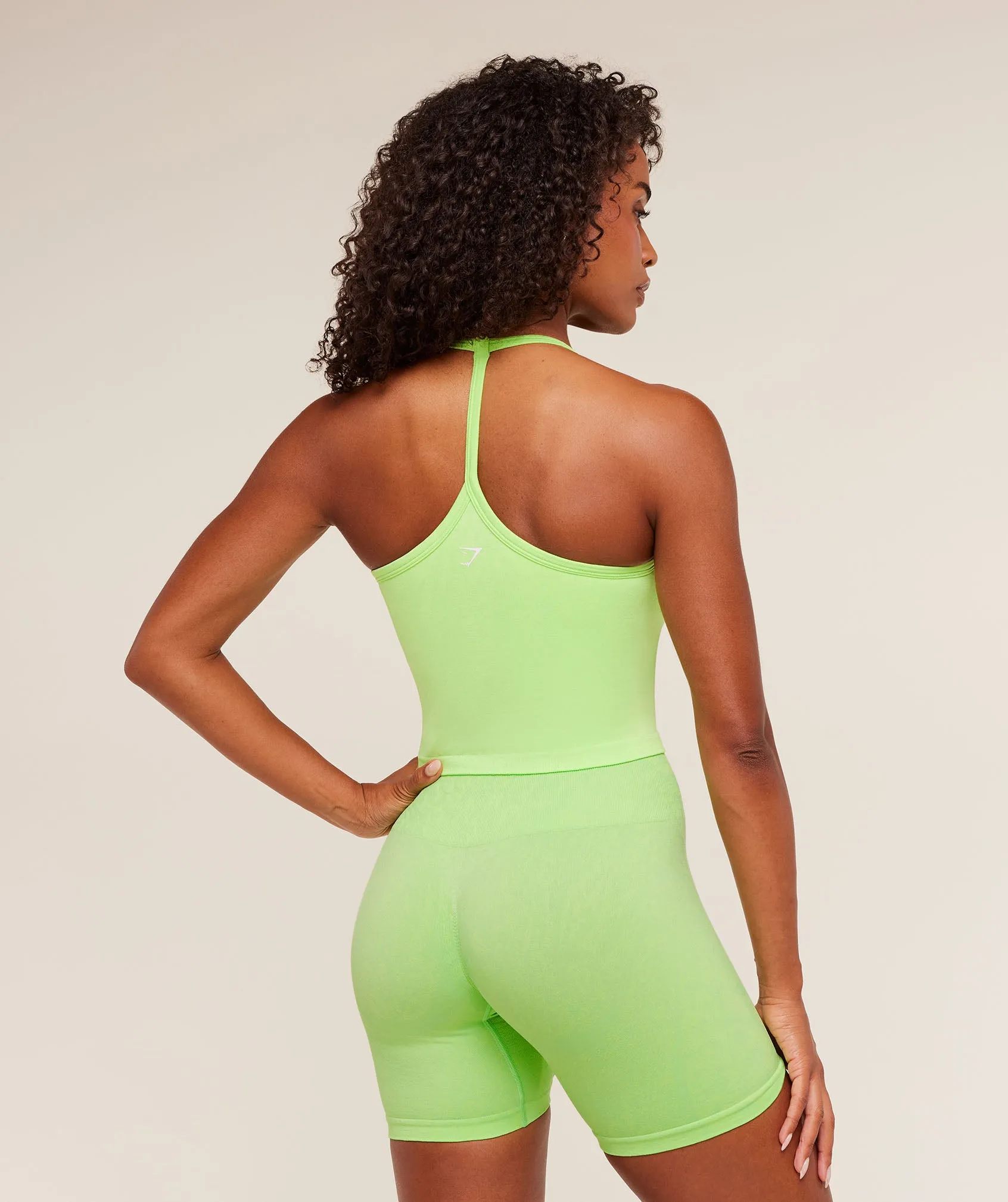 Gymshark Adapt Animal X Whitney Tank Top with Shelf - Energy Gelato Green / Sorbet Yellow sold by Gymshark product image thumbnail 3