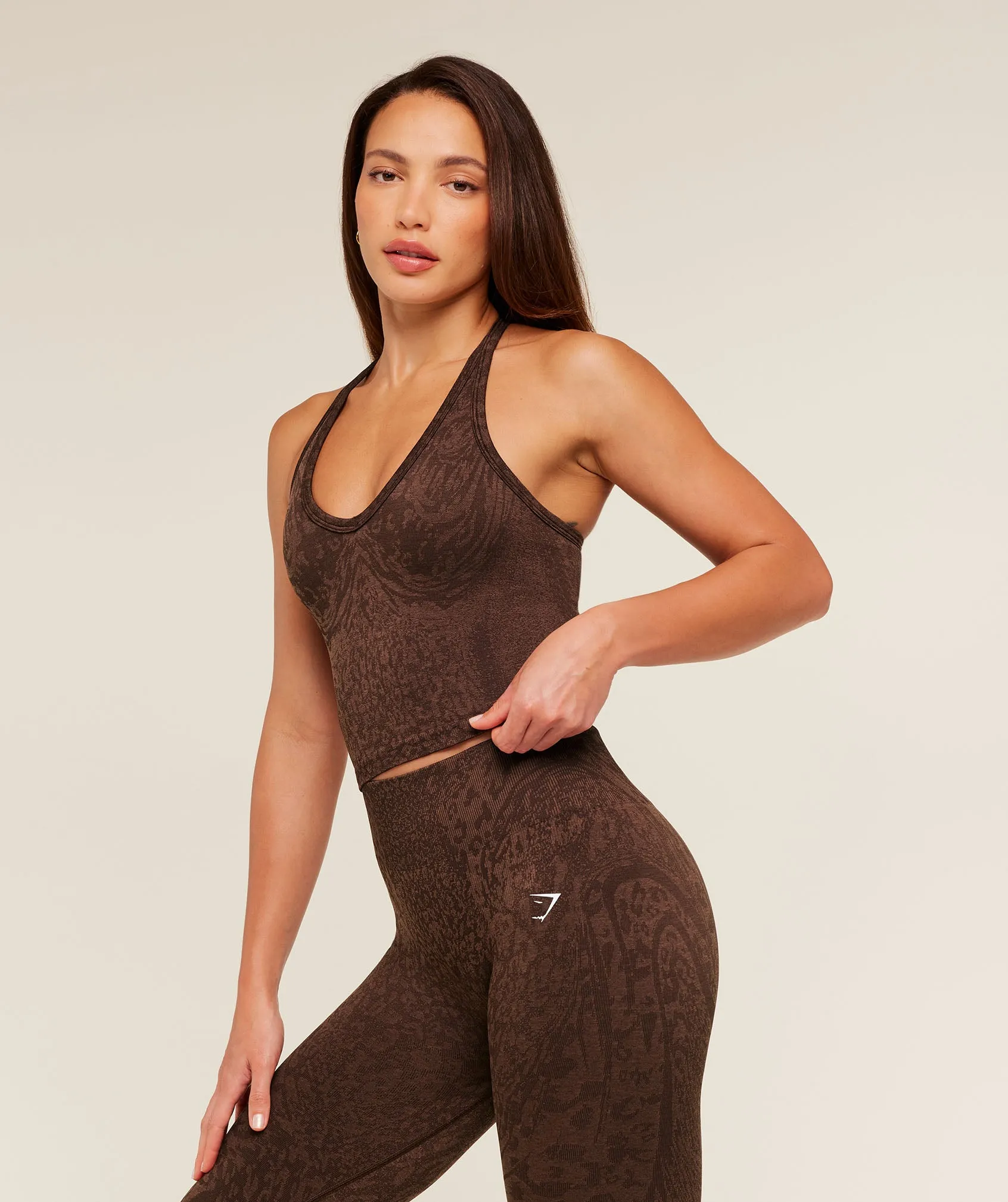 Gymshark Adapt Animal X Whitney Tank Top with Shelf - Archive Brown / Soft Brown sold by Gymshark product image thumbnail 4