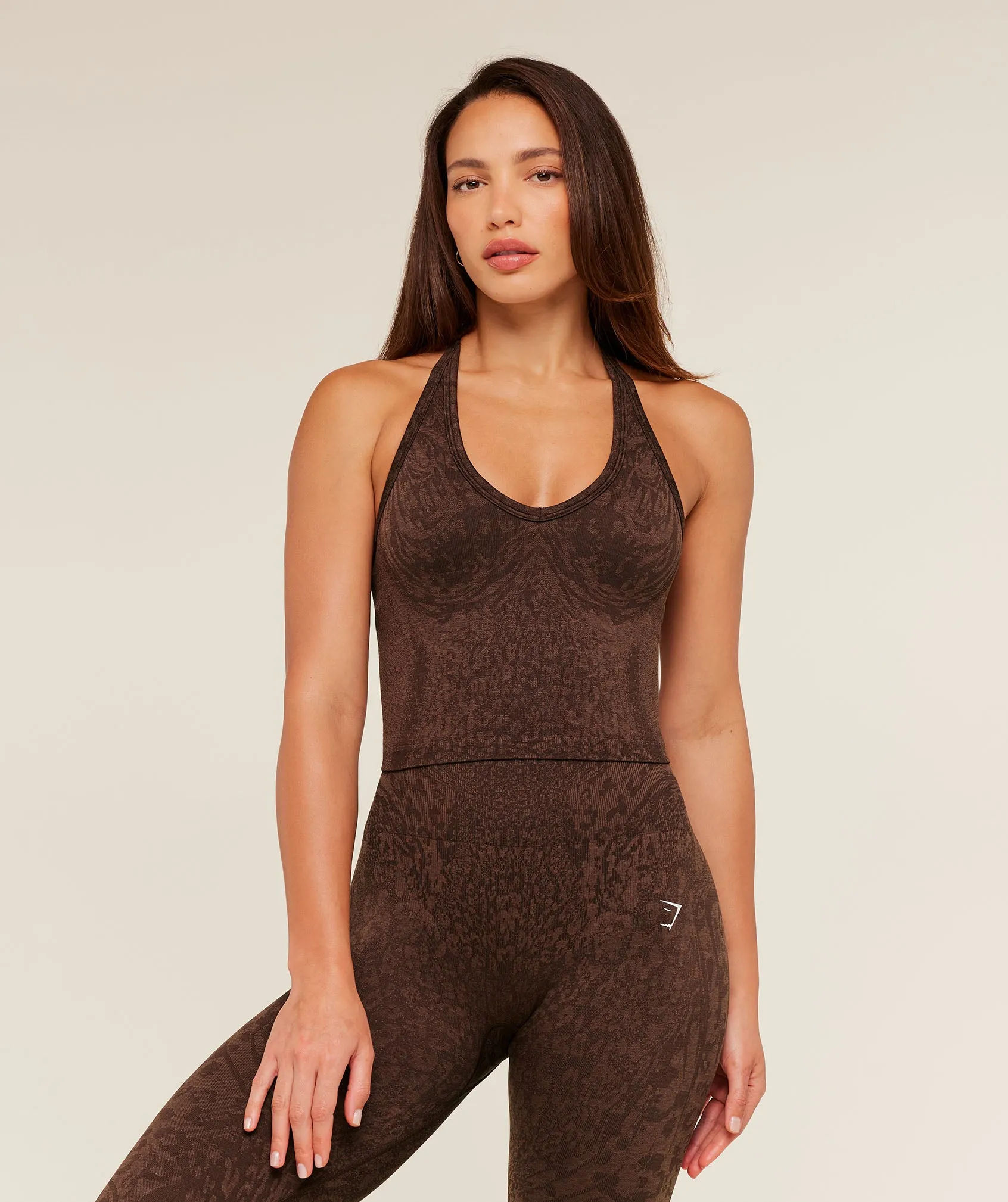 Gymshark Adapt Animal X Whitney Tank Top with Shelf - Archive Brown / Soft Brown sold by Gymshark