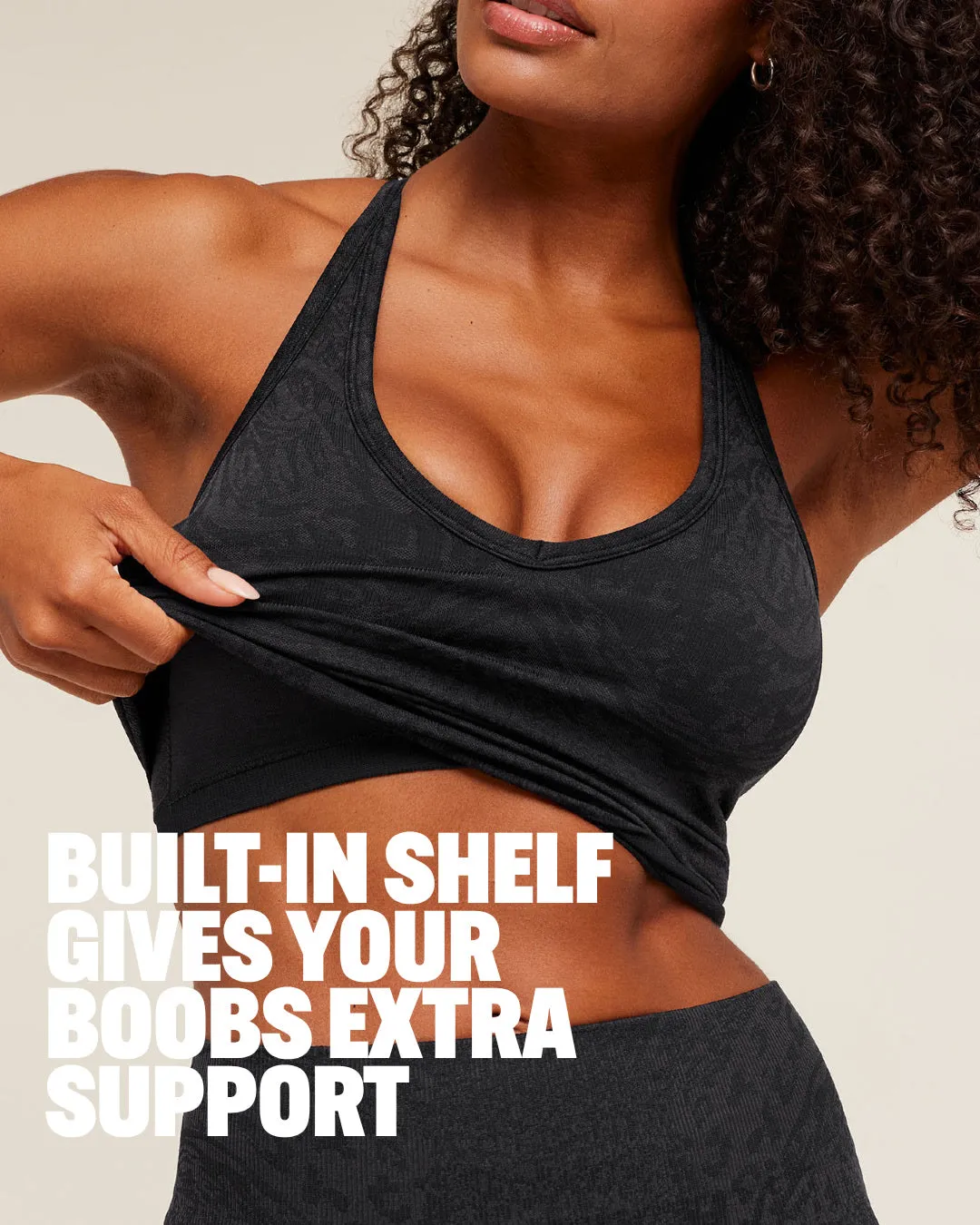 Gymshark Adapt Animal X Whitney Tank Top with Shelf - Black / Asphalt Grey sold by Gymshark product image thumbnail 2