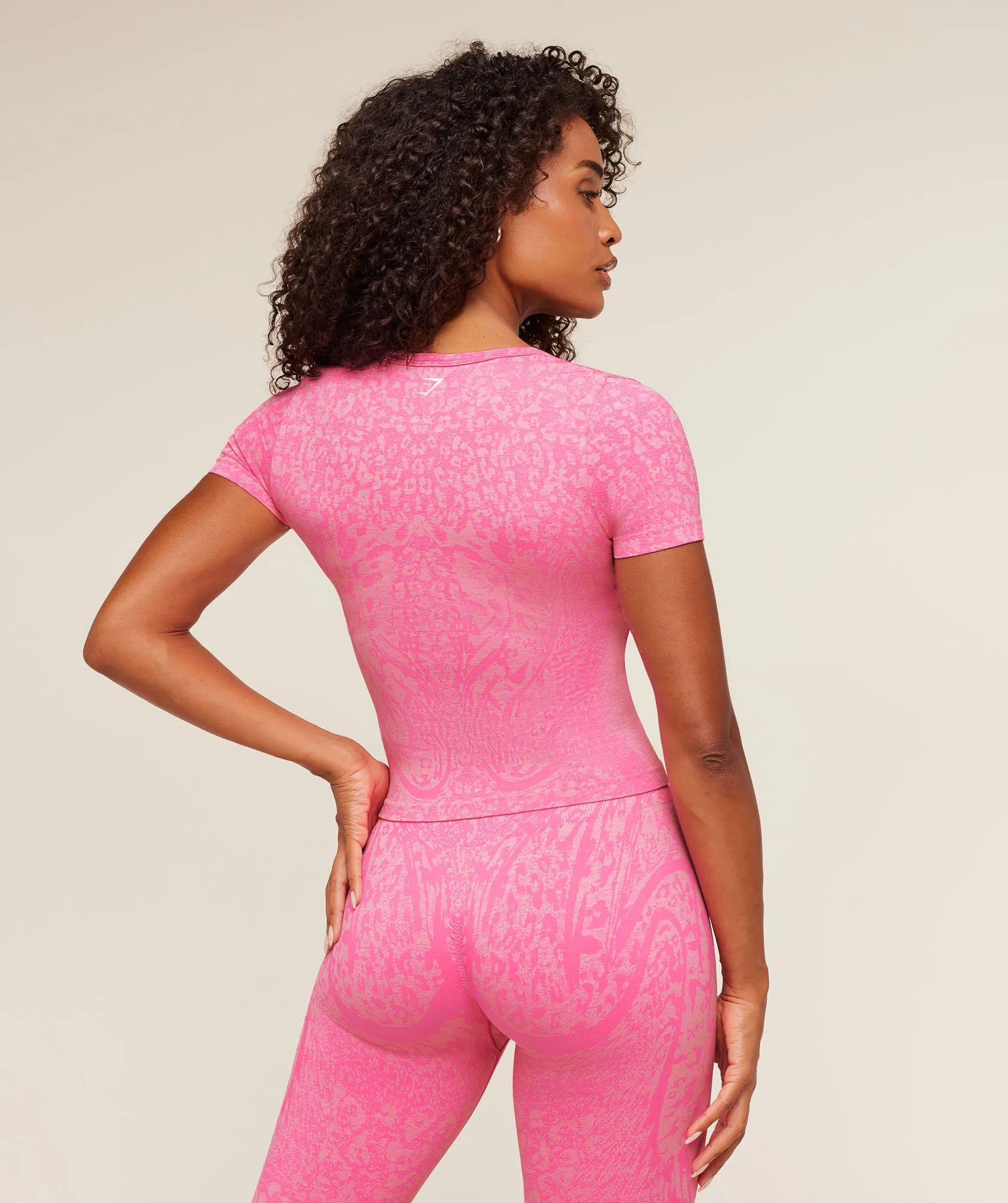 Gymshark Adapt Animal X Whitney Short Sleeve Top - Electric Pink / Sorbet Yellow sold by Gymshark product image thumbnail 3