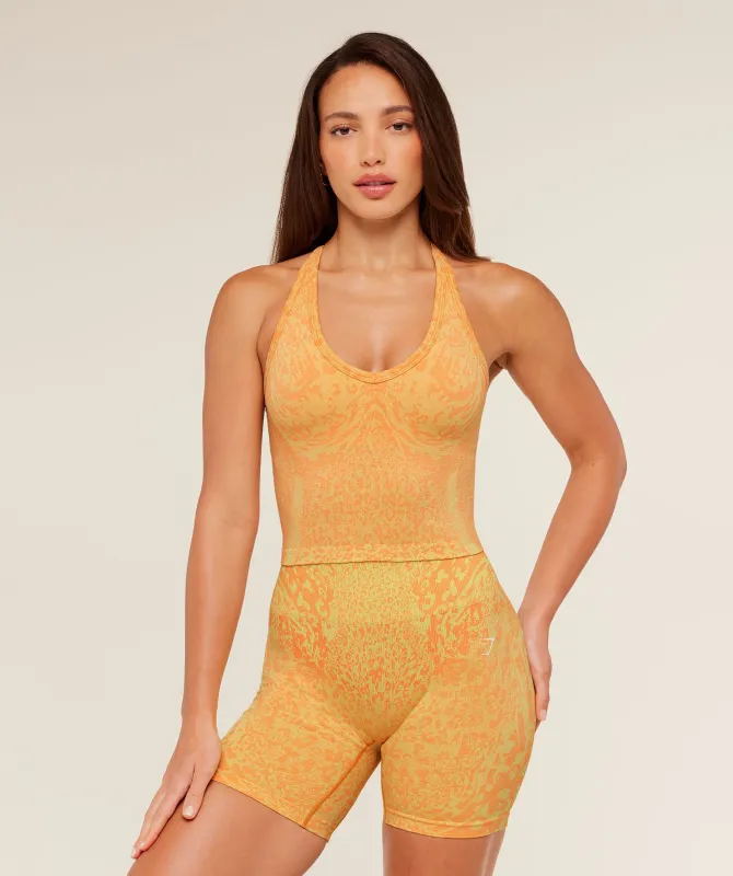 Gymshark Adapt Animal X Whitney Tank Top with Shelf - Sorbet Yellow /  Dayglow Peach sold by Gymshark