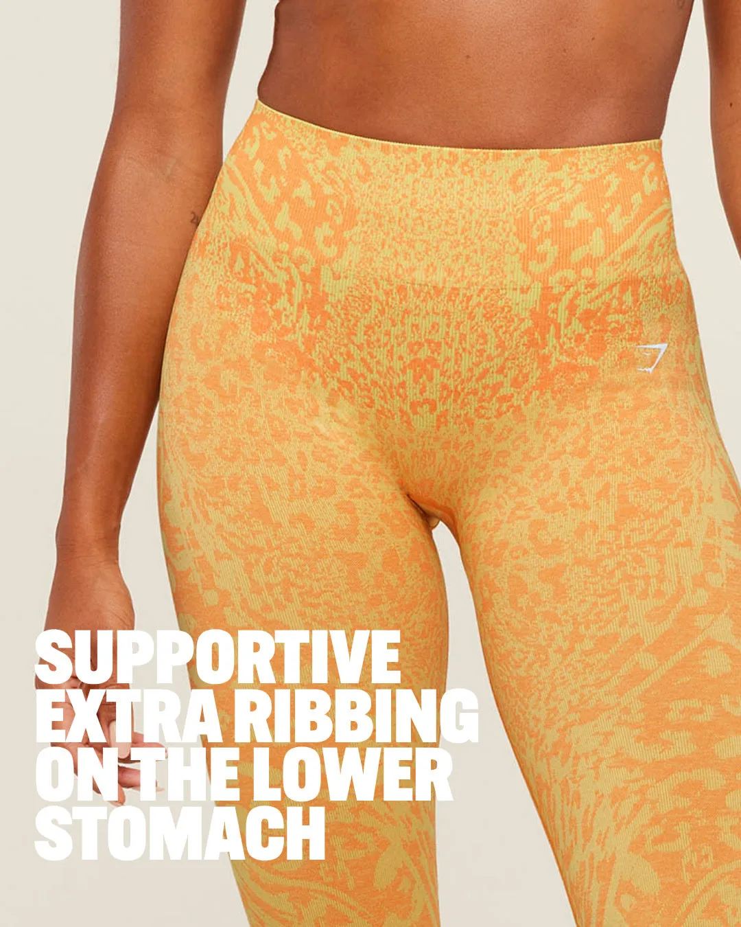Gymshark Adapt Animal X Whitney Leggings - Sorbet Yellow / Dayglow Peach sold by Gymshark product image thumbnail 2