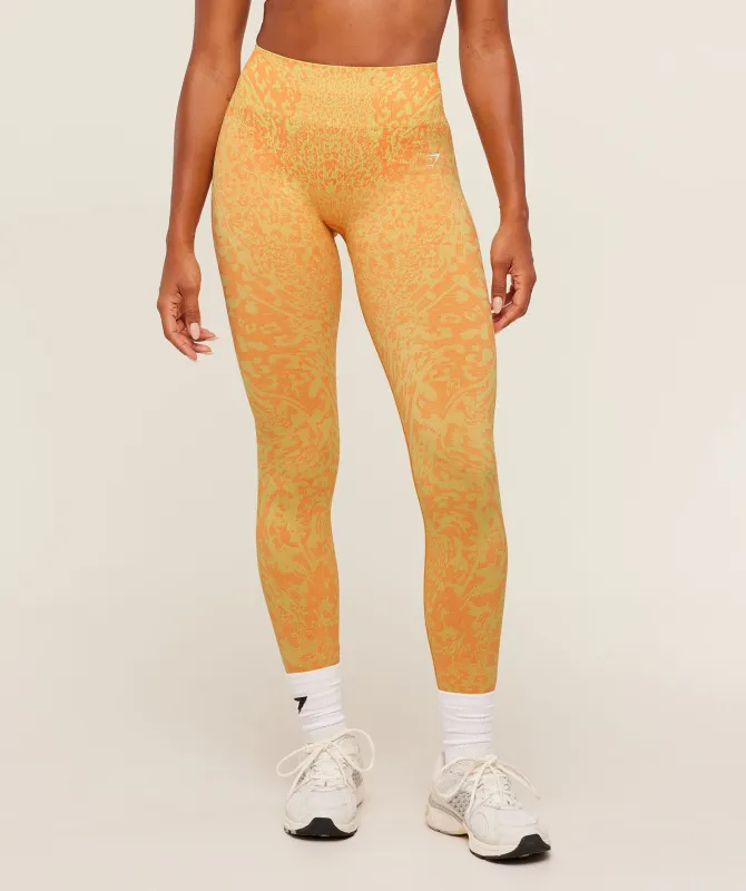 Gymshark Adapt Animal X Whitney Leggings - Sorbet Yellow /  Dayglow Peach sold by Gymshark