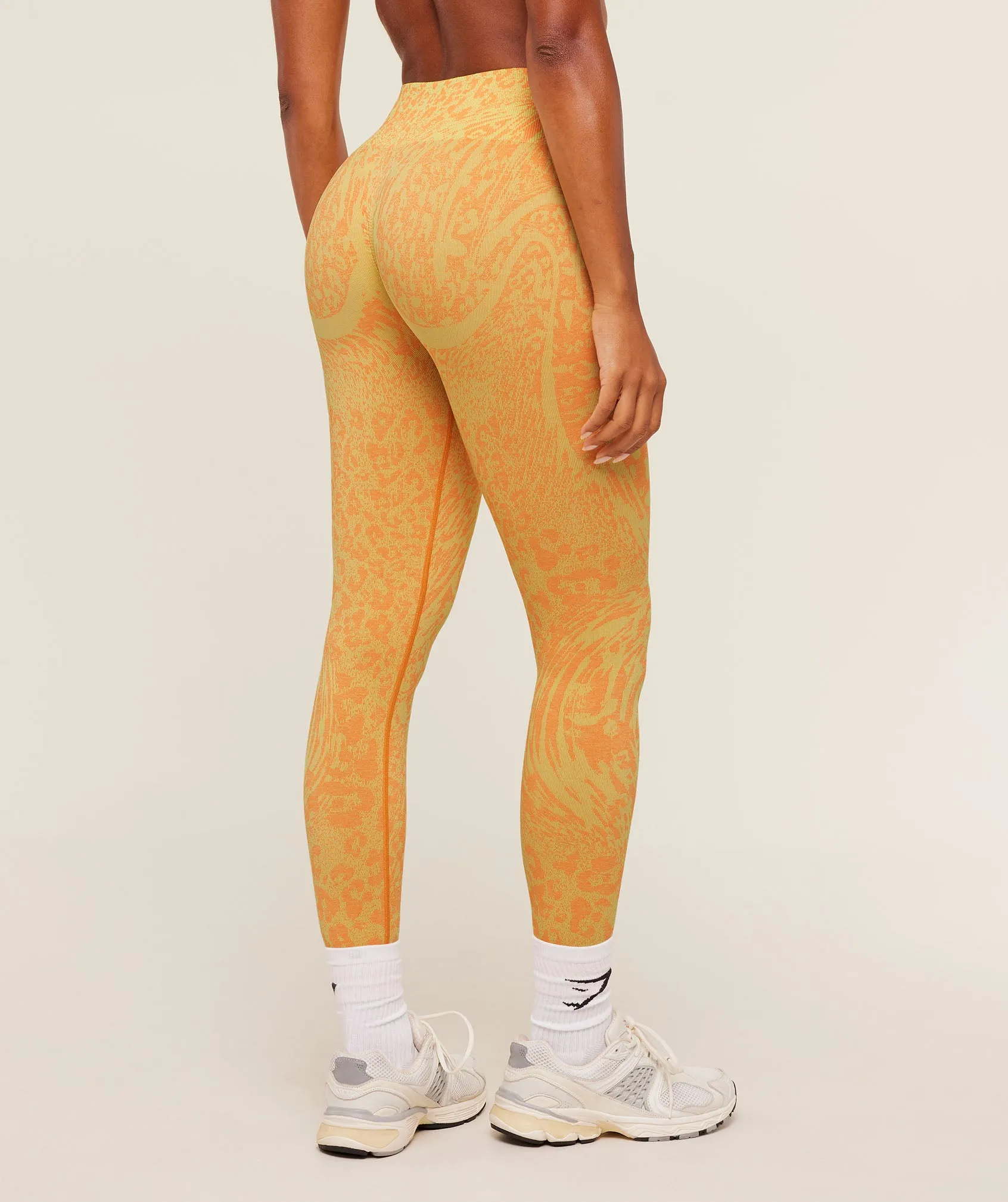 Gymshark Adapt Animal X Whitney Leggings - Sorbet Yellow / Dayglow Peach sold by Gymshark product image thumbnail 3