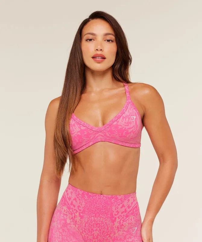 Gymshark Adapt Animal X Whitney Sports Bra - Electric Pink /  Sorbet Yellow sold by Gymshark