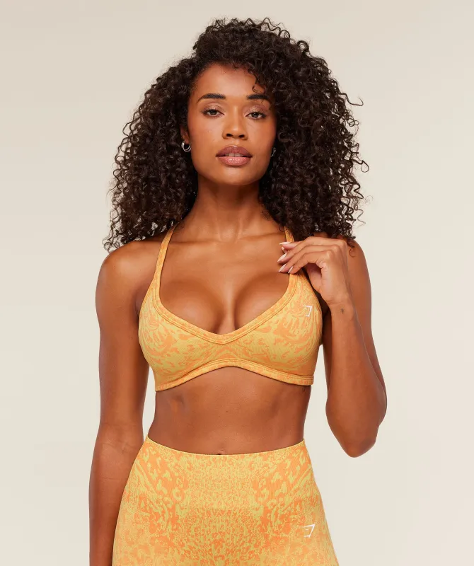 Gymshark Adapt Animal X Whitney Sports Bra - Sorbet Yellow /  Dayglow Peach sold by Gymshark