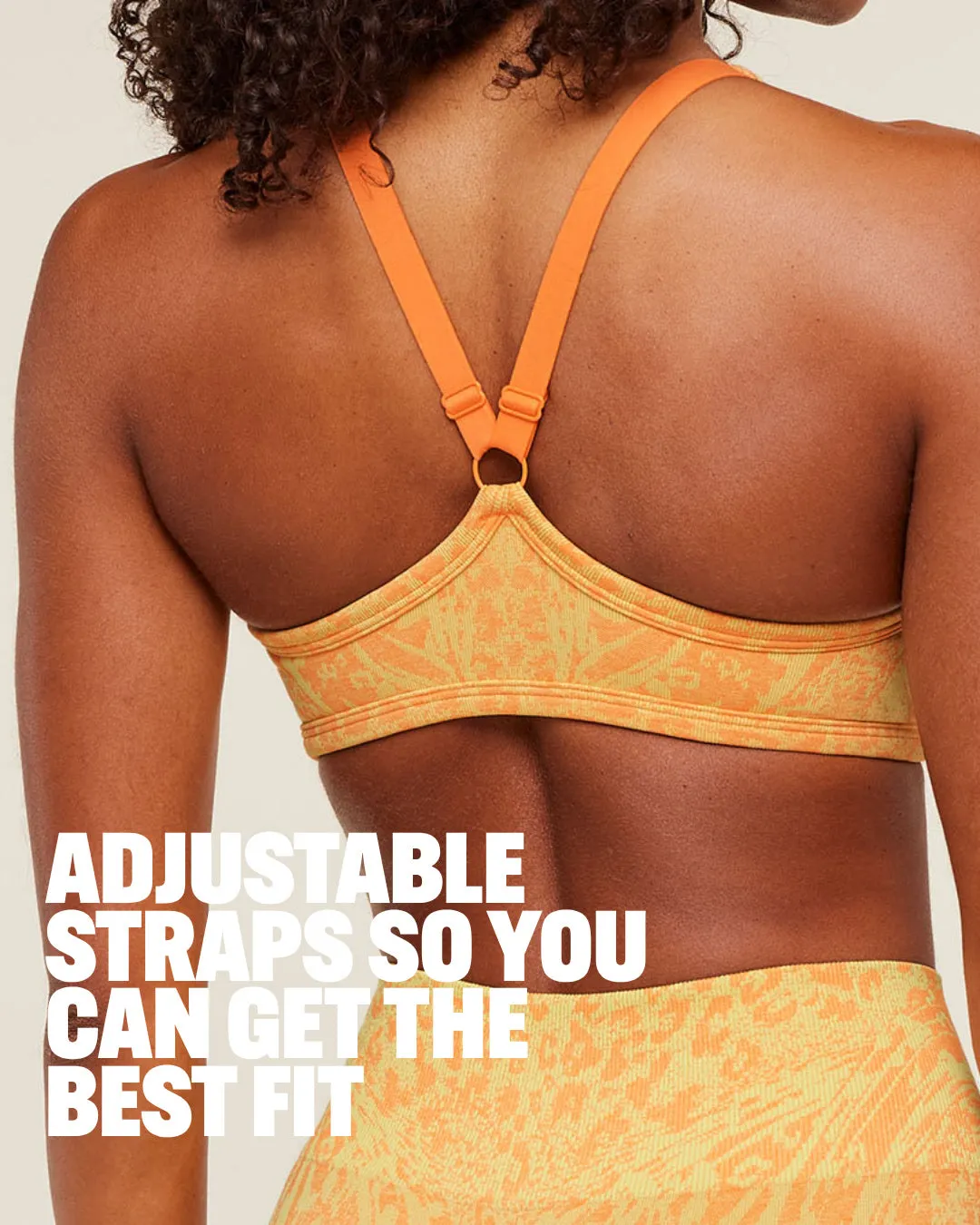 Gymshark Adapt Animal X Whitney Sports Bra - Sorbet Yellow / Dayglow Peach sold by Gymshark product image thumbnail 2