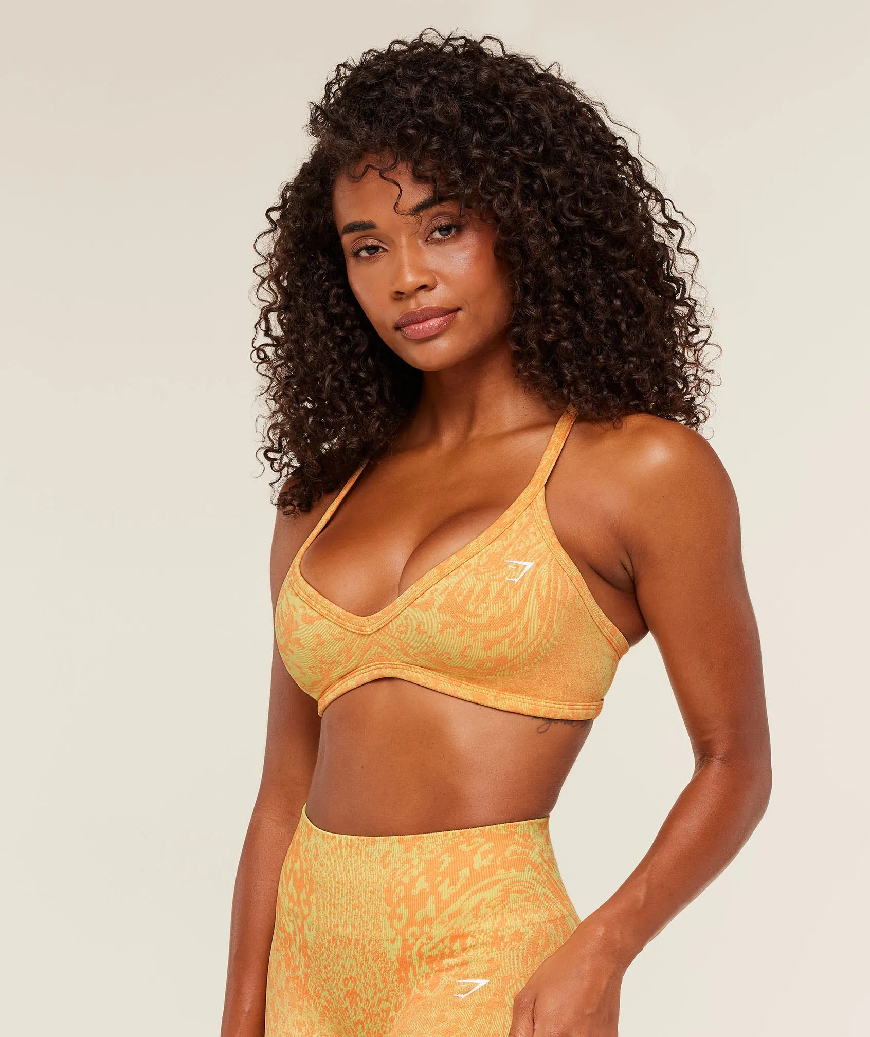 Gymshark Adapt Animal X Whitney Sports Bra - Sorbet Yellow / Dayglow Peach sold by Gymshark product image thumbnail 3