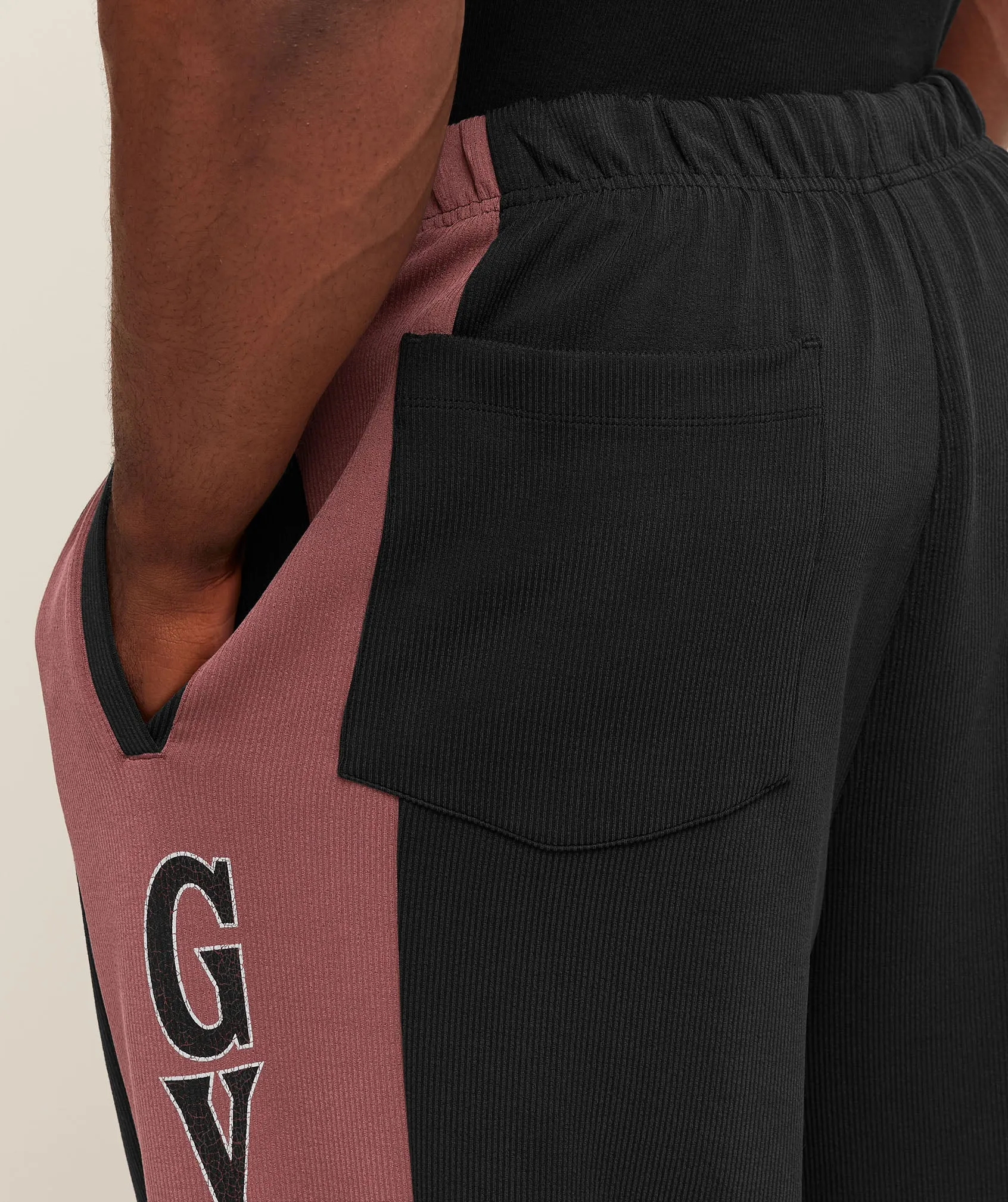Gymshark Straight Leg Tracksuit Pant - Black/Burgundy Brown sold by Gymshark product image thumbnail 4