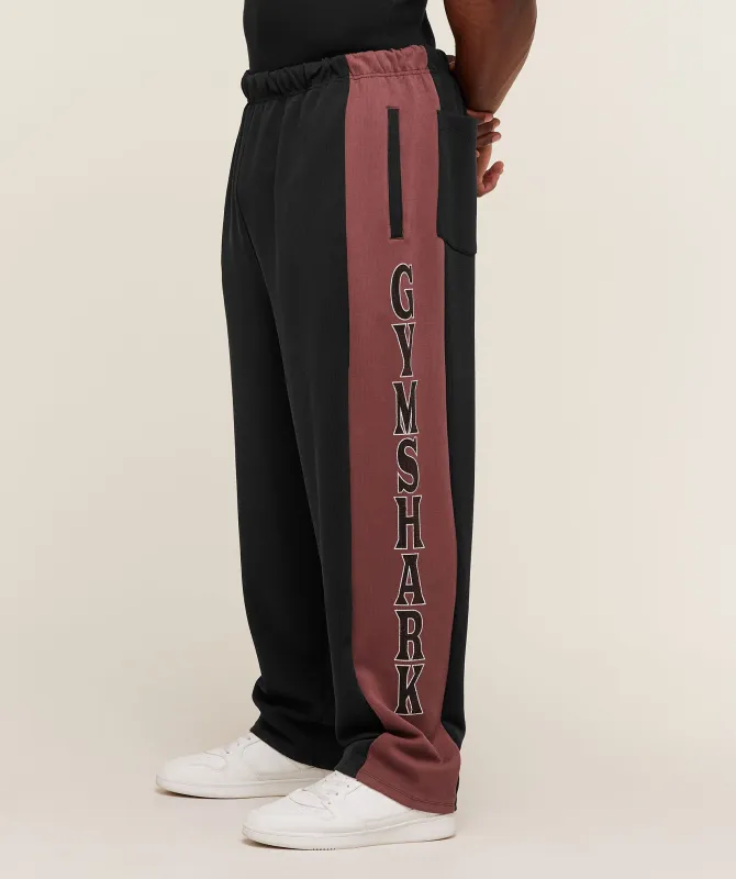 Gymshark Straight Leg Tracksuit Pant - Black/Burgundy Brown sold by Gymshark