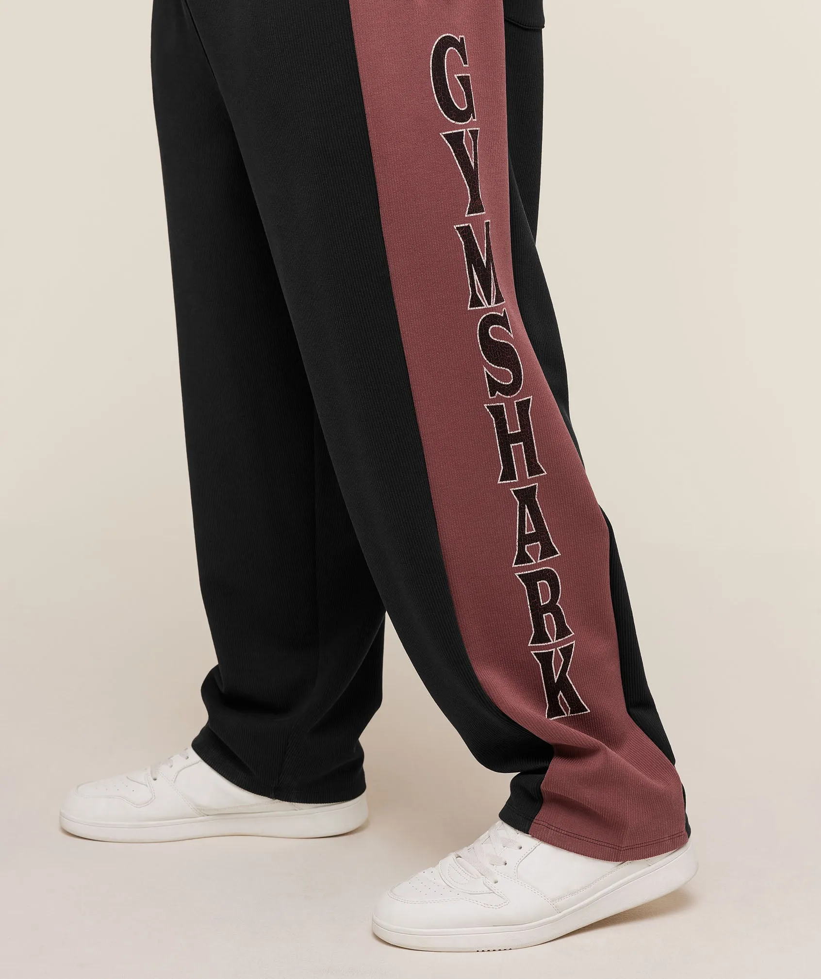 Gymshark Straight Leg Tracksuit Pant - Black/Burgundy Brown sold by Gymshark product image thumbnail 5