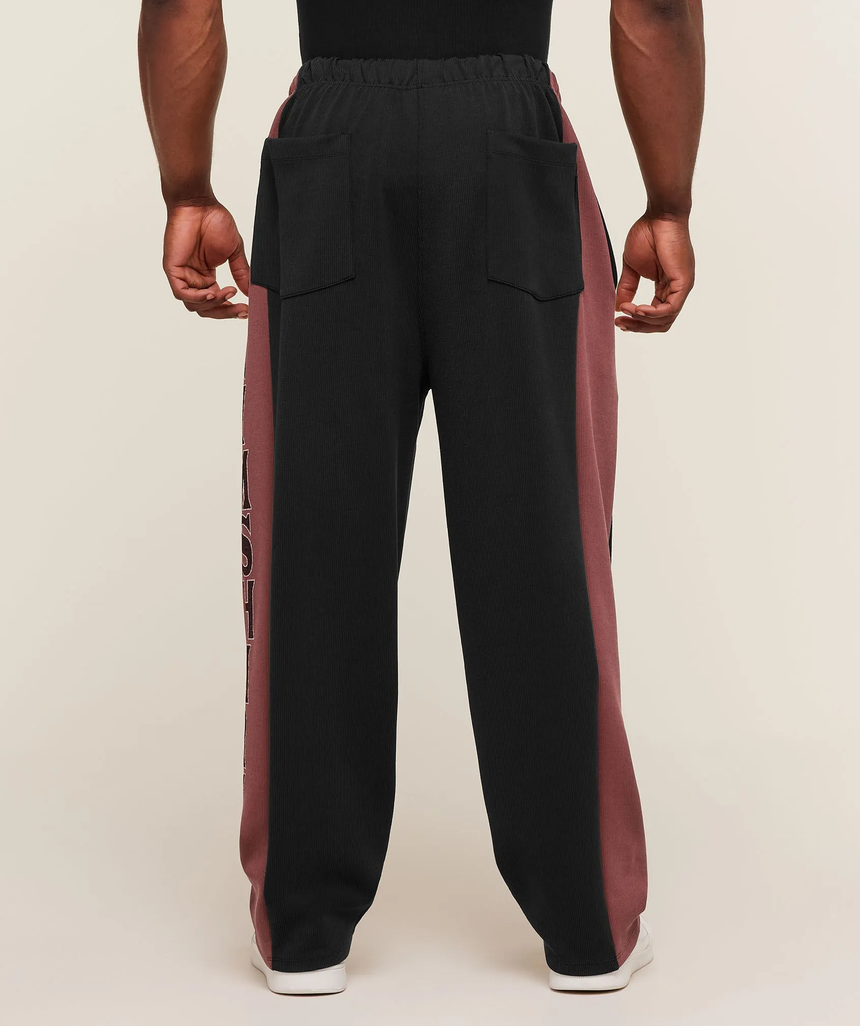 Gymshark Straight Leg Tracksuit Pant - Black/Burgundy Brown sold by Gymshark product image thumbnail 3
