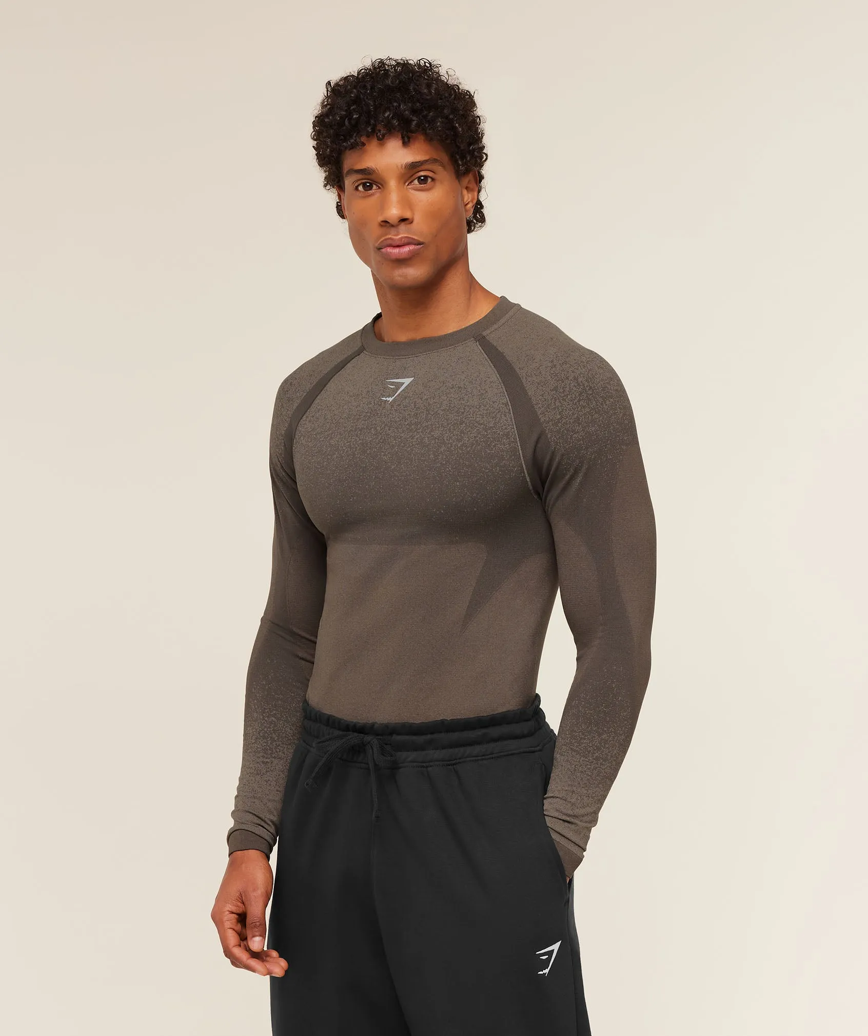 Gymshark Shadow Seamless Long Sleeve T-Shirt - Camo Brown sold by Gymshark product image thumbnail 3