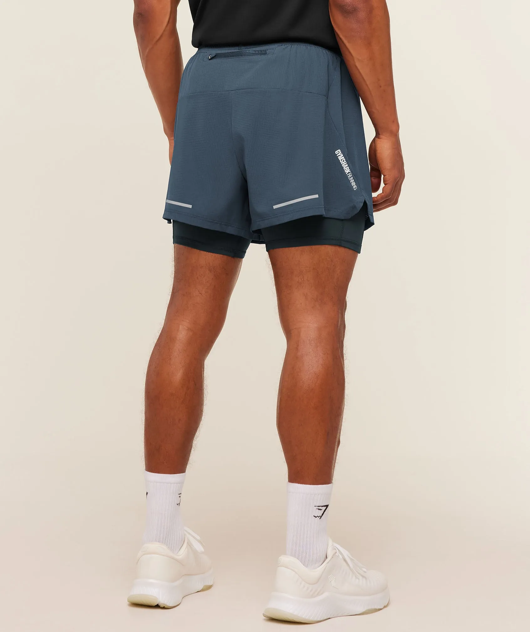 Gymshark Running 4" 2in1 Shorts - GS Stealth Blue/GS Deep Petrol Blue sold by Gymshark product image thumbnail 3
