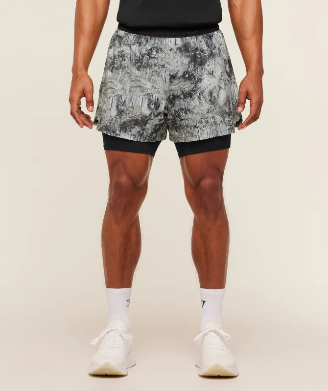 Gymshark Running 4" 2in1 Shorts - Dark Grey / Black made by Gymshark