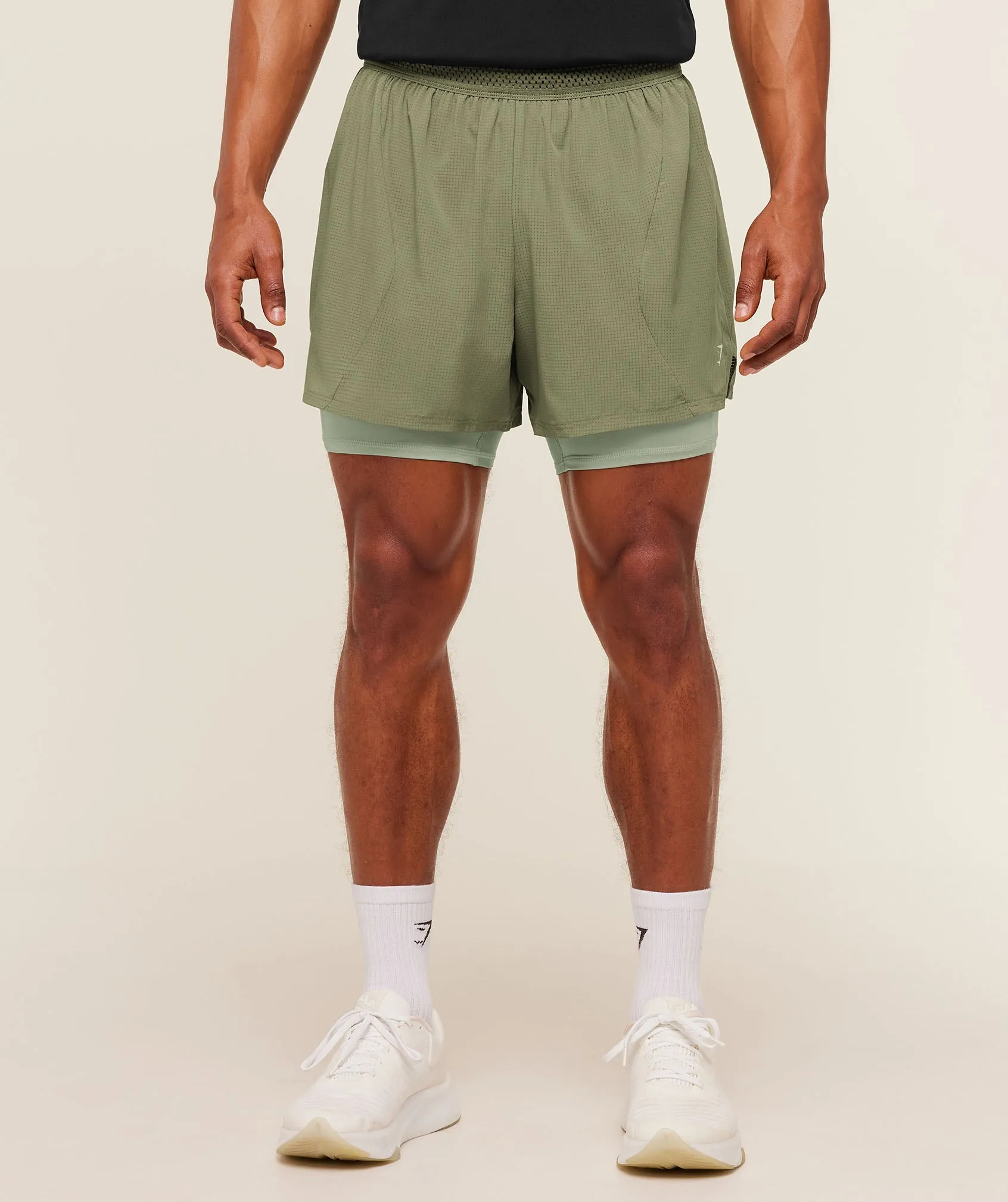 Gymshark Running 4" 2in1 Shorts - Grounded Green / Haze Green sold by Gymshark