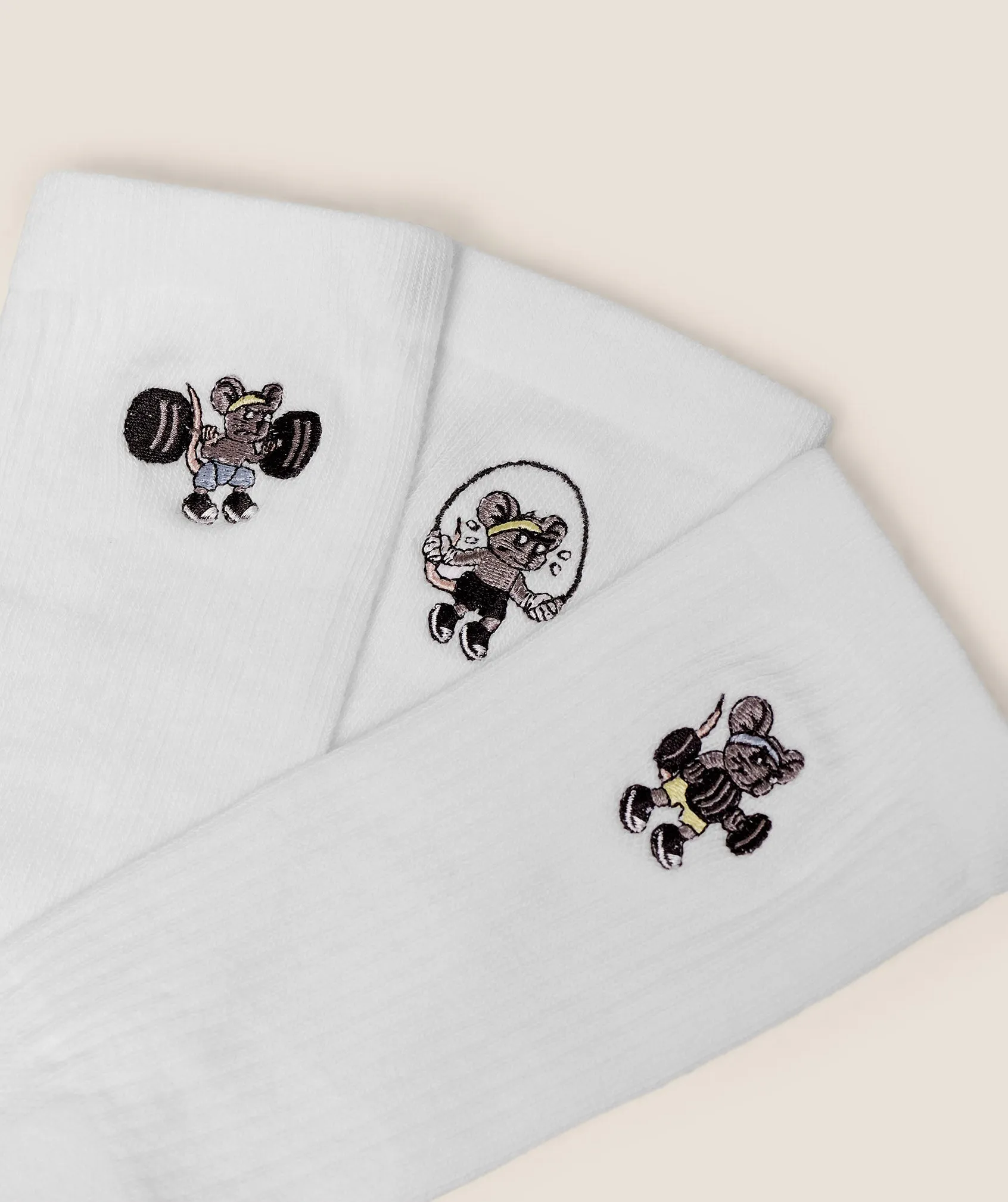 Gymshark Gymrat Graphic Crew Socks 3pk - GS White sold by Gymshark product image thumbnail 2