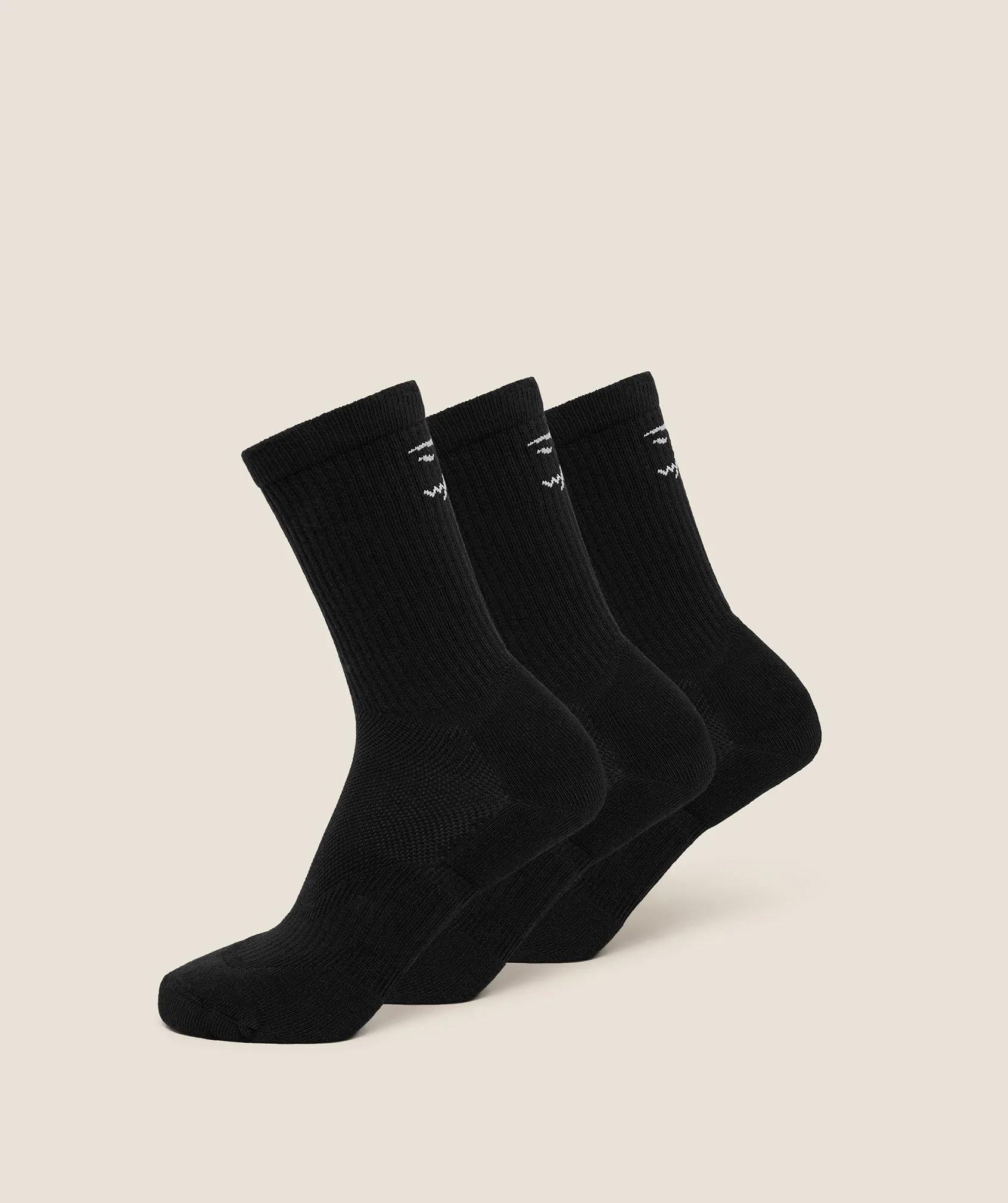 Gymshark Performance Crew Socks 3pk - GS Black sold by Gymshark