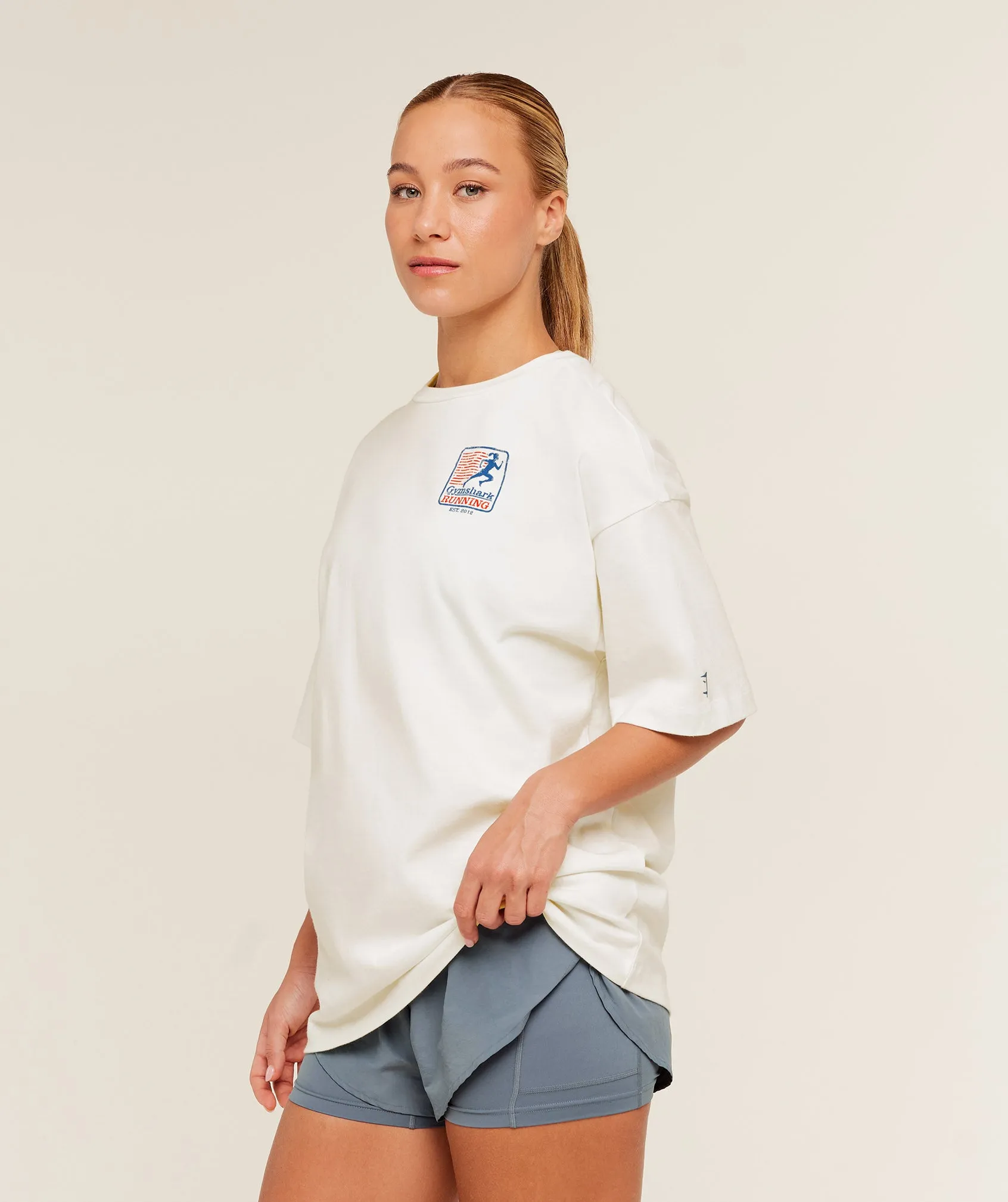 Gymshark Run Club Graphic Short Sleeve T-Shirt - GS Soft White sold by Gymshark product image thumbnail 3