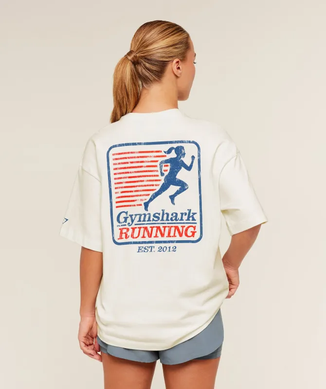 Gymshark Run Club Graphic Short Sleeve T-Shirt - GS Soft White sold by Gymshark