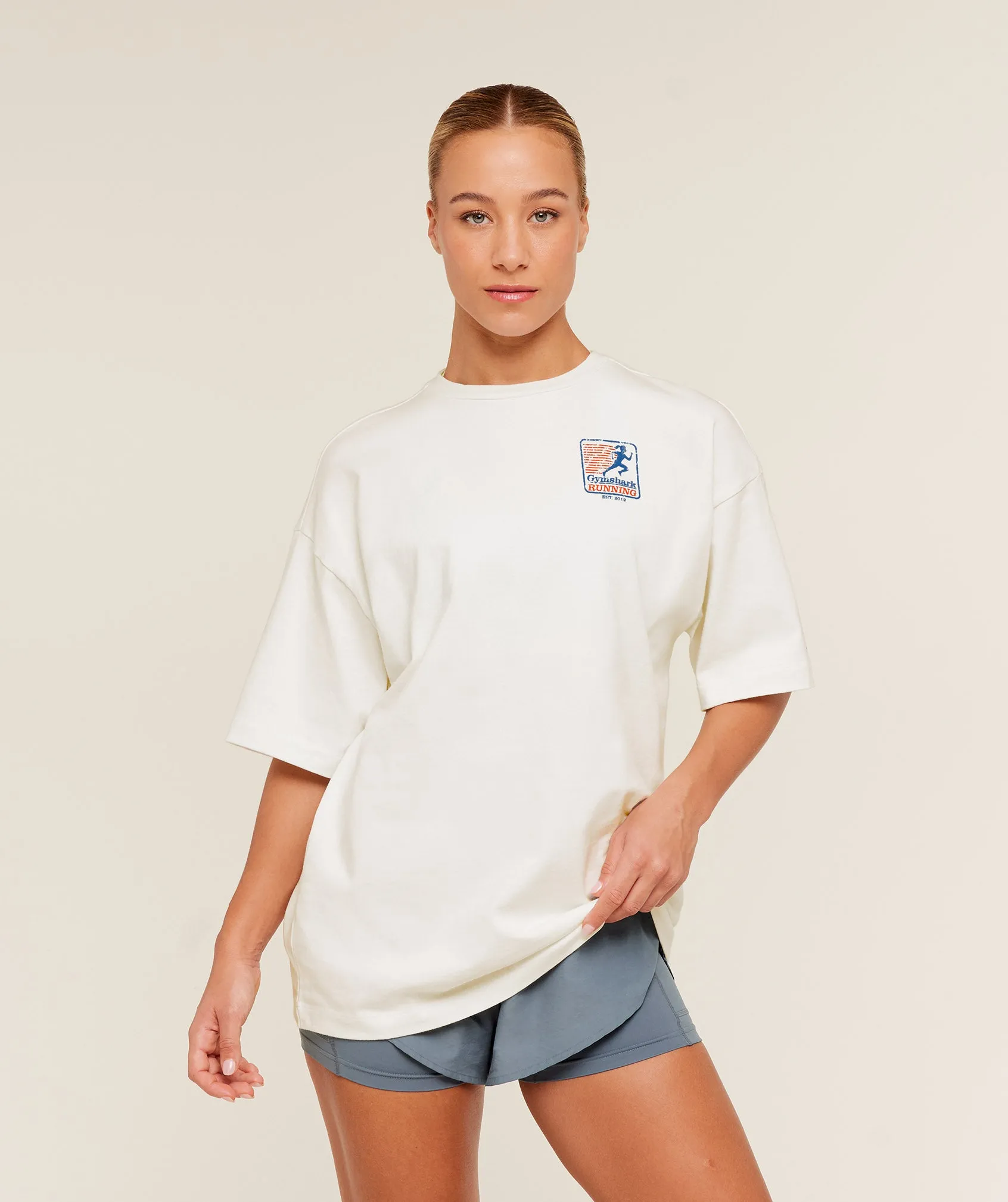 Gymshark Run Club Graphic Short Sleeve T-Shirt - GS Soft White sold by Gymshark product image thumbnail 2