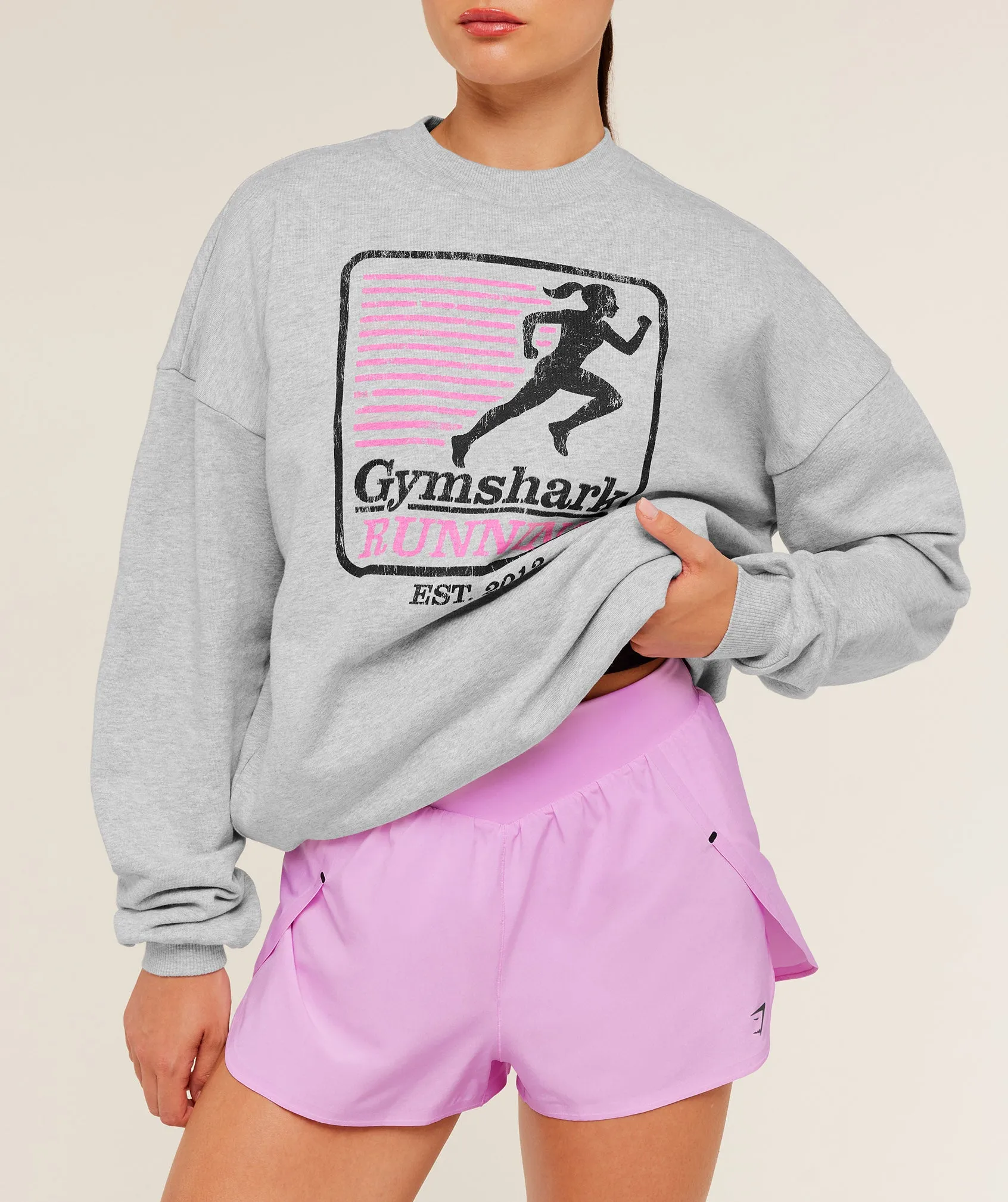 Gymshark Run Club Graphic Sweatshirt - Light Grey Core Marl sold by Gymshark product image thumbnail 5