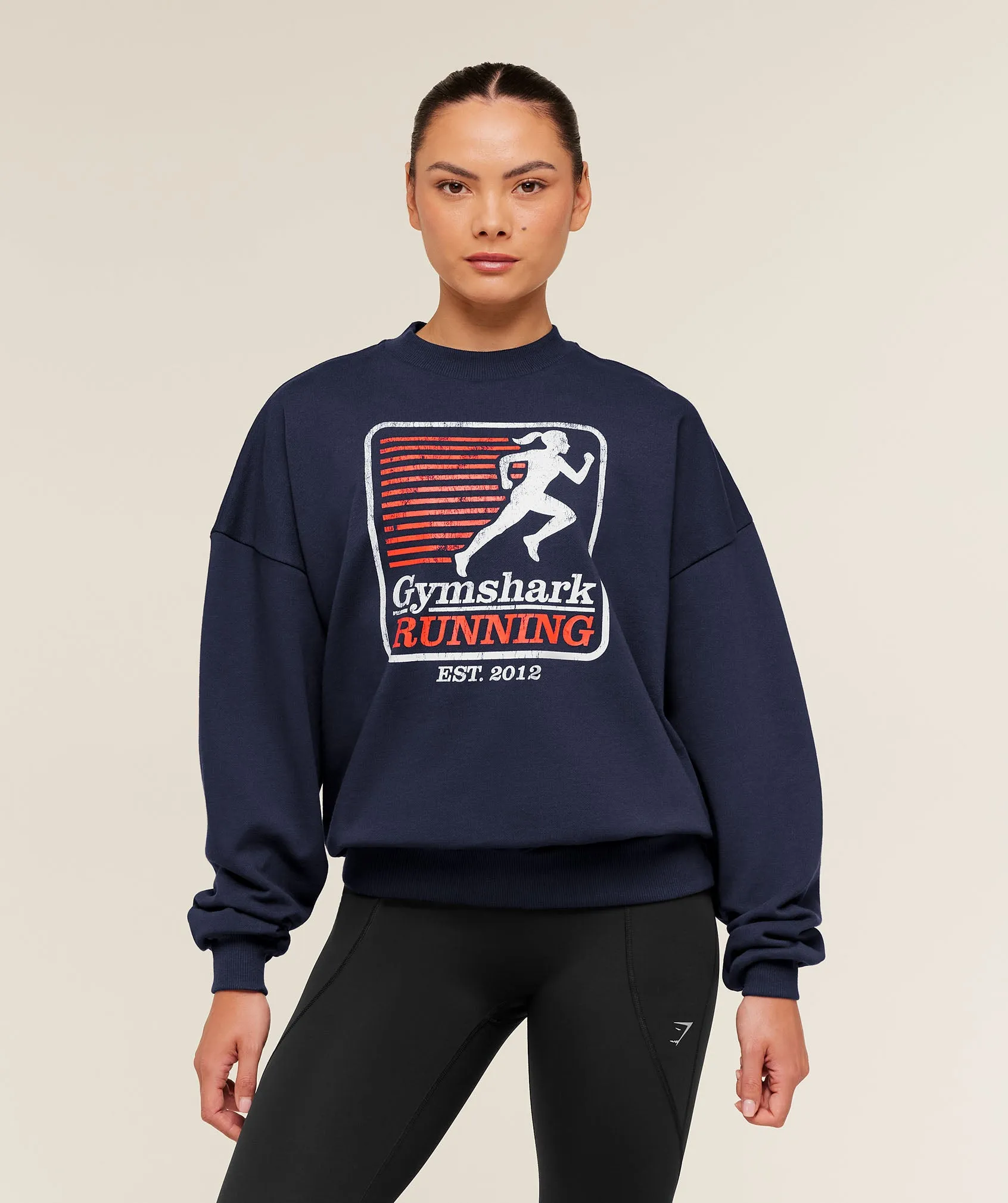 Gymshark Run Club Graphic Sweatshirt - Heavy Blue sold by Gymshark