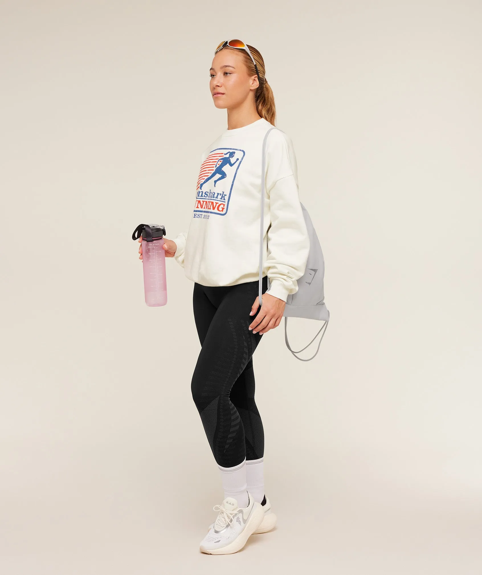 Gymshark Run Club Graphic Sweatshirt - GS Soft White sold by Gymshark product image thumbnail 4