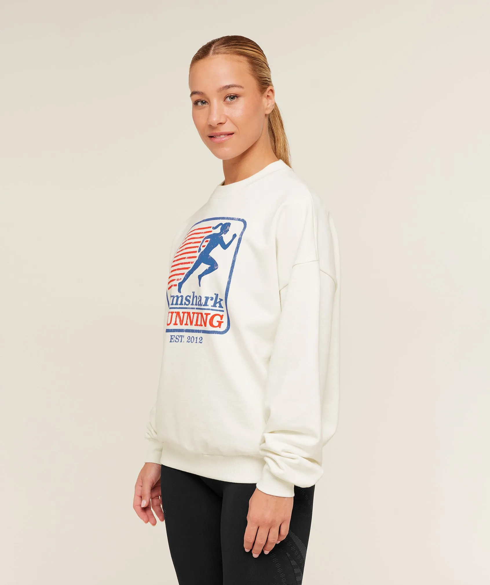Gymshark Run Club Graphic Sweatshirt - GS Soft White sold by Gymshark product image thumbnail 3