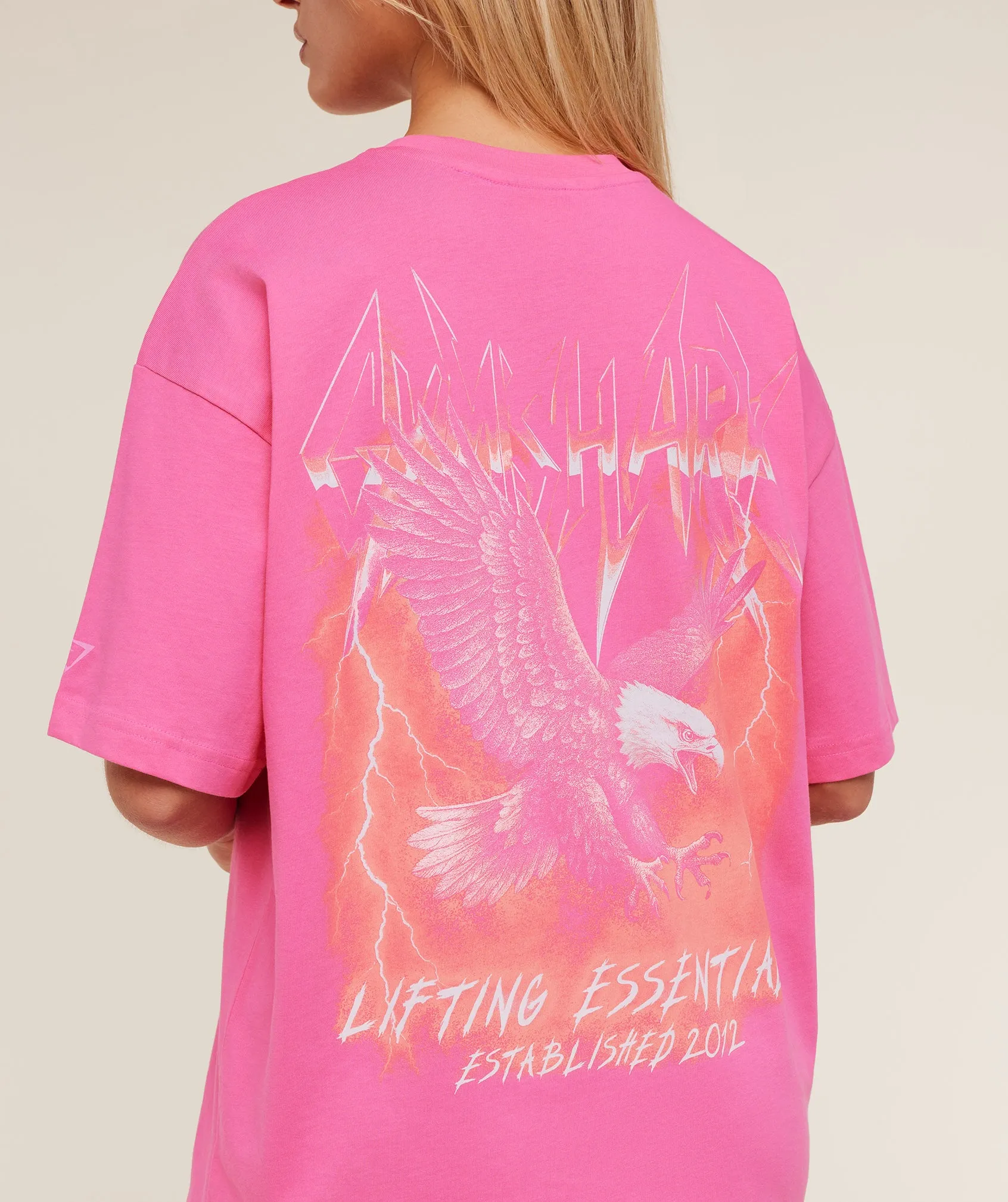 Gymshark Eagle Band Style Graphic Short Sleeve T-Shirt - GS Electric Pink sold by Gymshark product image thumbnail 5