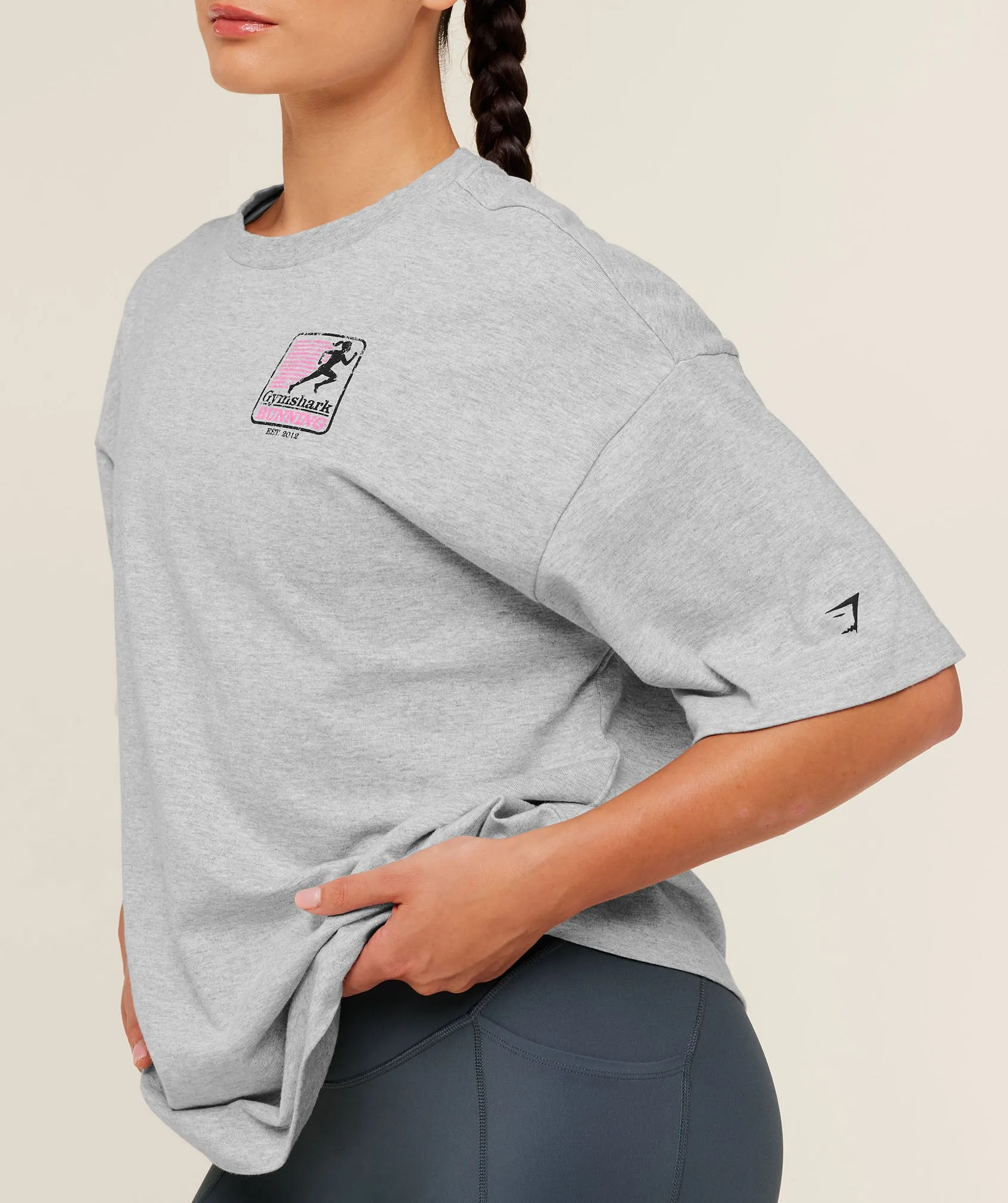 Gymshark Run Club Graphic Short Sleeve T-Shirt - Light Grey Core Marl sold by Gymshark product image thumbnail 5