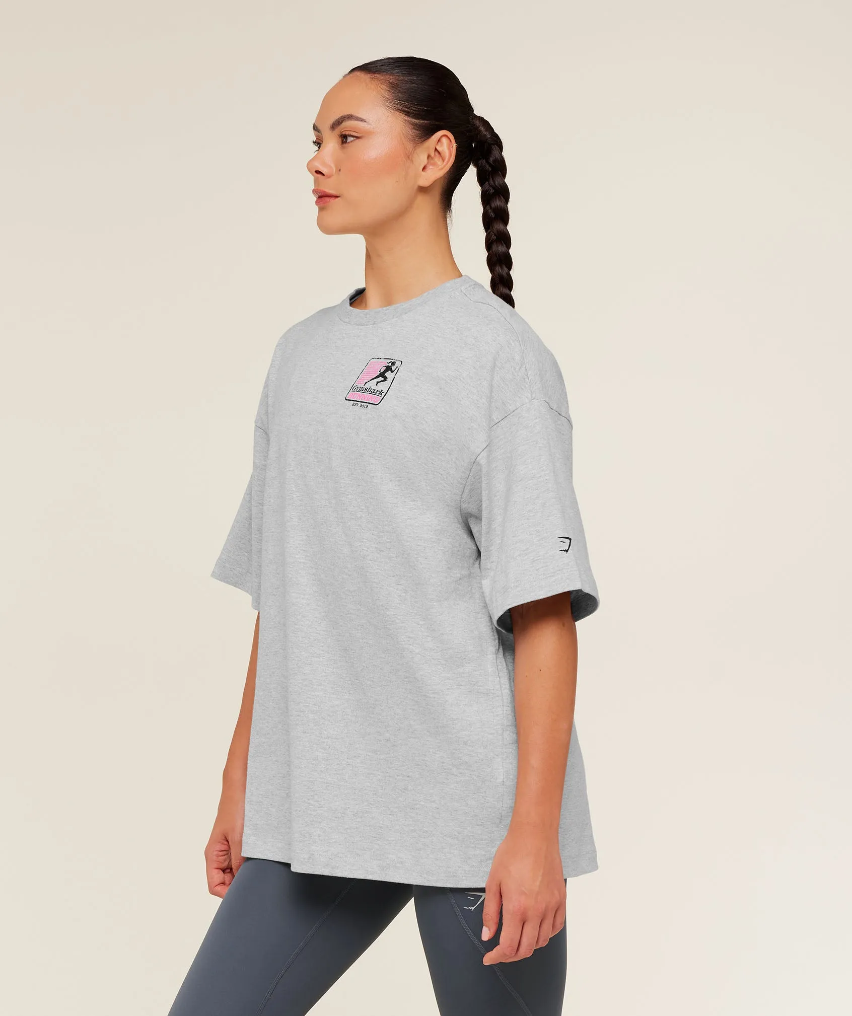 Gymshark Run Club Graphic Short Sleeve T-Shirt - Light Grey Core Marl sold by Gymshark product image thumbnail 3