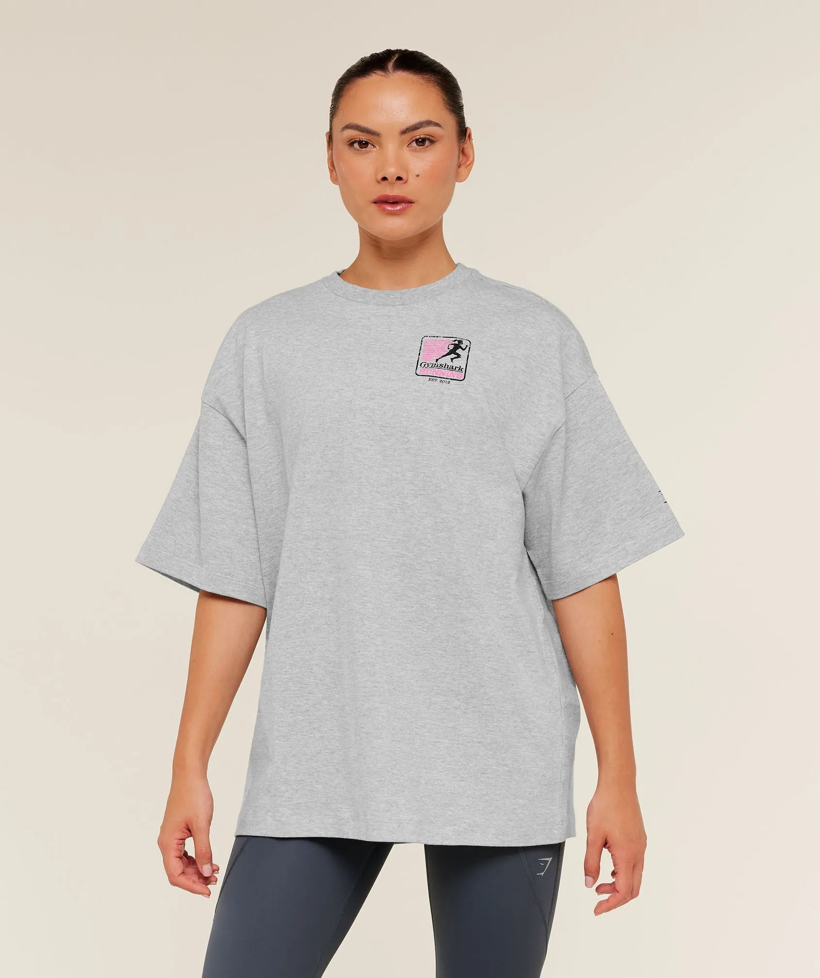 Gymshark Run Club Graphic Short Sleeve T-Shirt - Light Grey Core Marl sold by Gymshark product image thumbnail 2