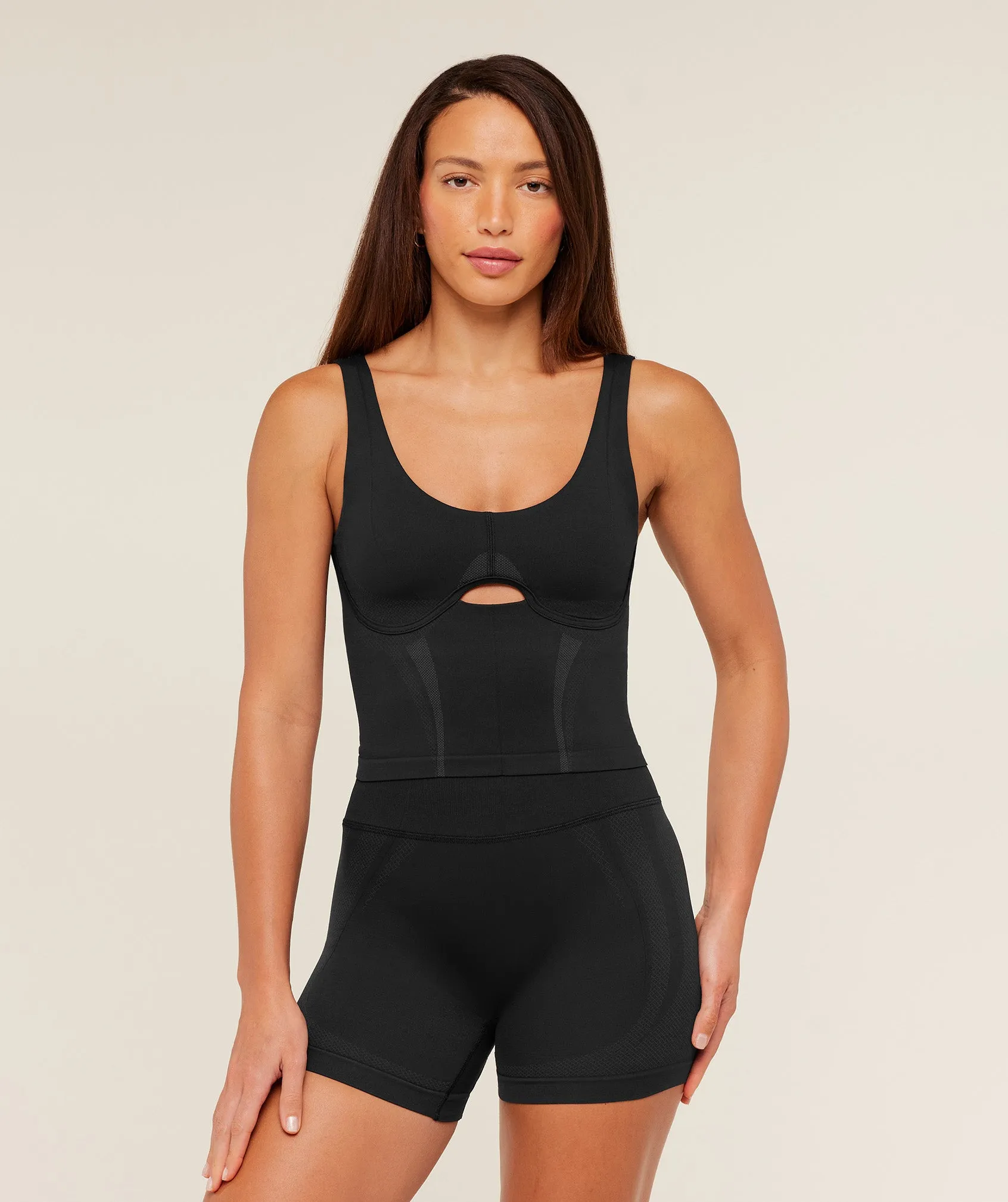 Gymshark Weekend Seamless Tank Top - GS Black/GS Asphalt Grey sold by Gymshark